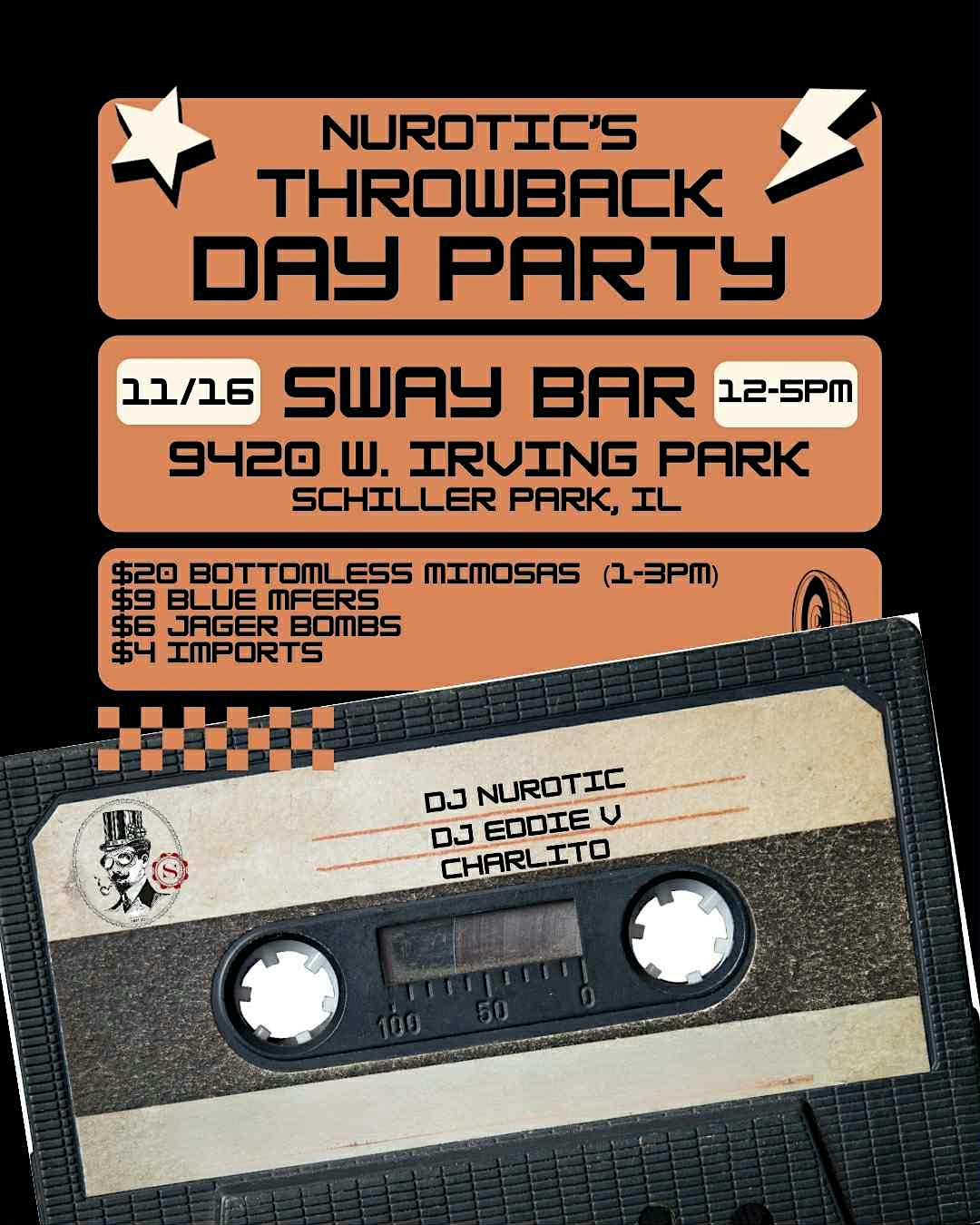 DJ Nurotics Throwback Day Party at SWAY BAR – Schiller Park, IL