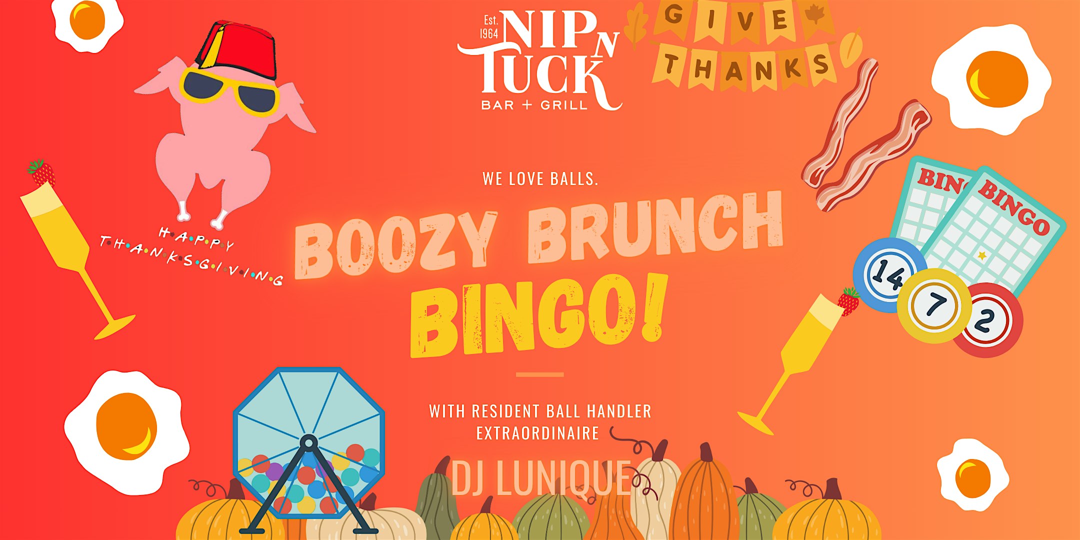Boozy Brunch Bingo – FRIENDSGIVING THEME!!! at Nip n Tuck Bar & Package Goods – Long Branch, NJ