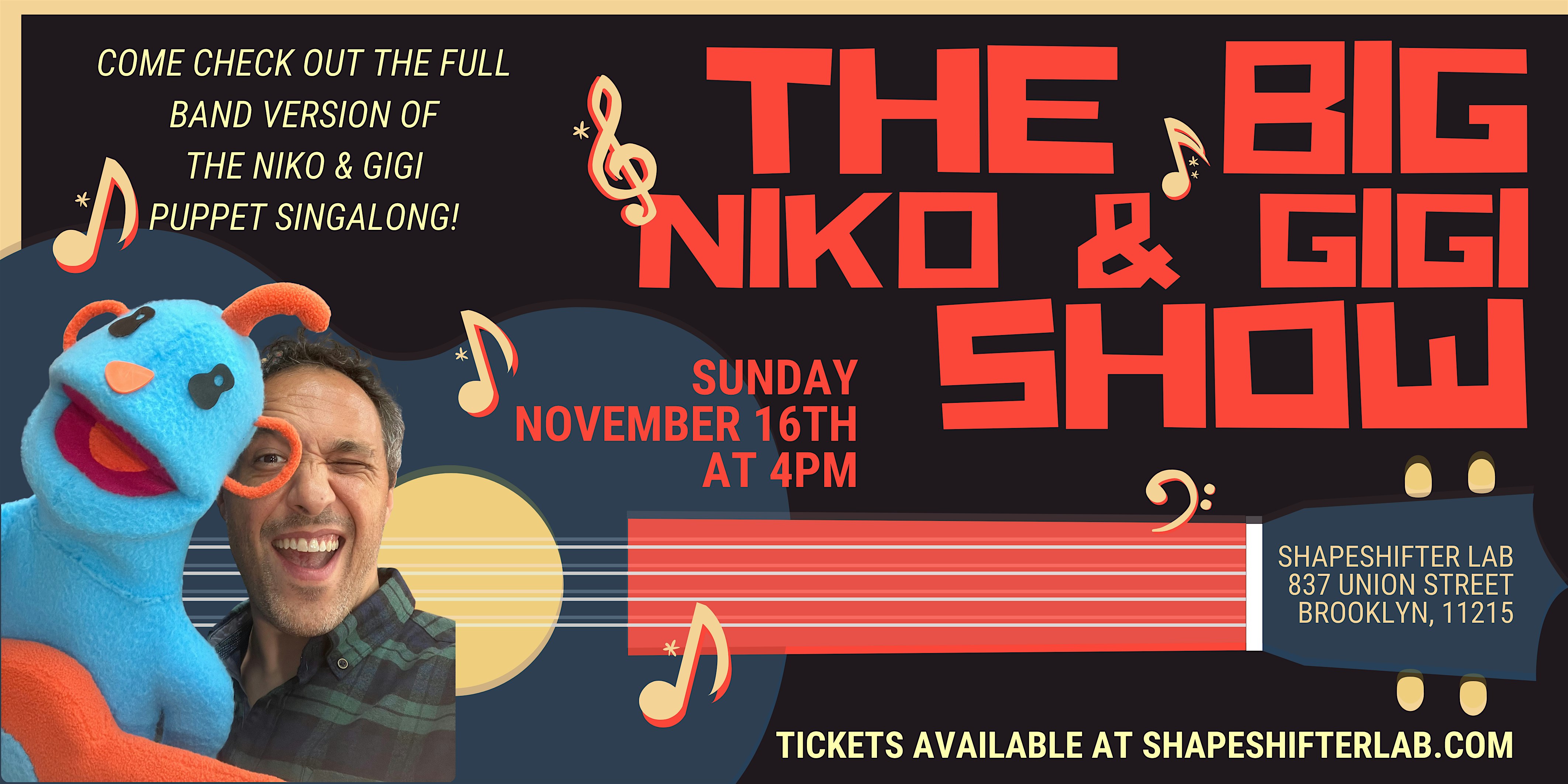 The Niko & GiGi Puppet Singalong at ShapeShifter Lab – Brooklyn, NY