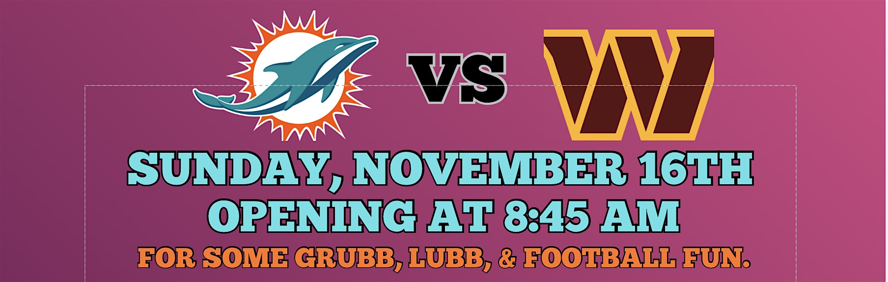 MIAMI v. WASHINGTON BRUNCH at LandLubber’s Raw Bar & Grill – Plantation, FL