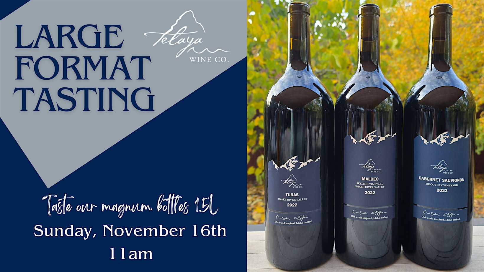 Large Format Wine Tasting at Telaya Wine Co. – Garden City, ID