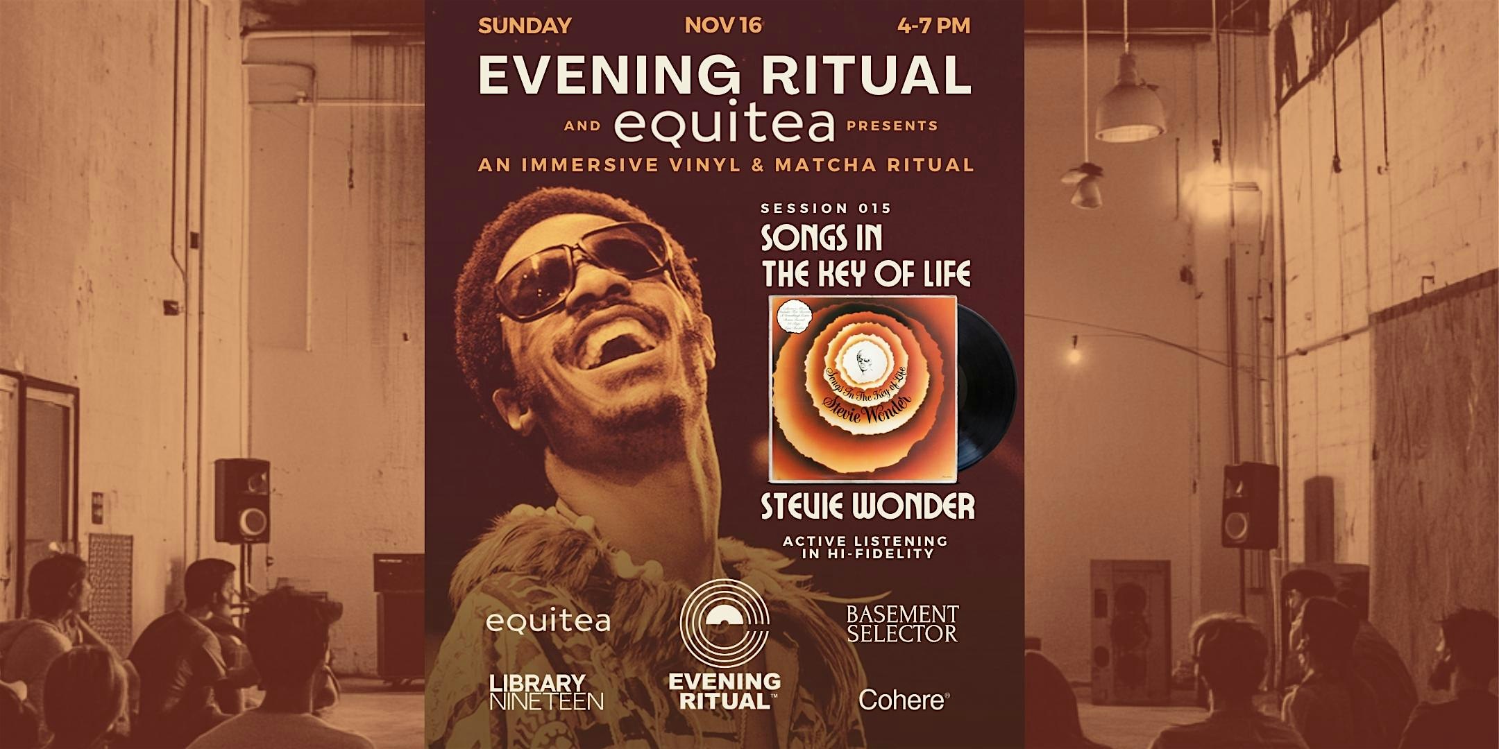 Stevie Wonder – Evening Ritual – Matcha & Vinyl Listening Session at Library Nineteen – Baltimore, MD