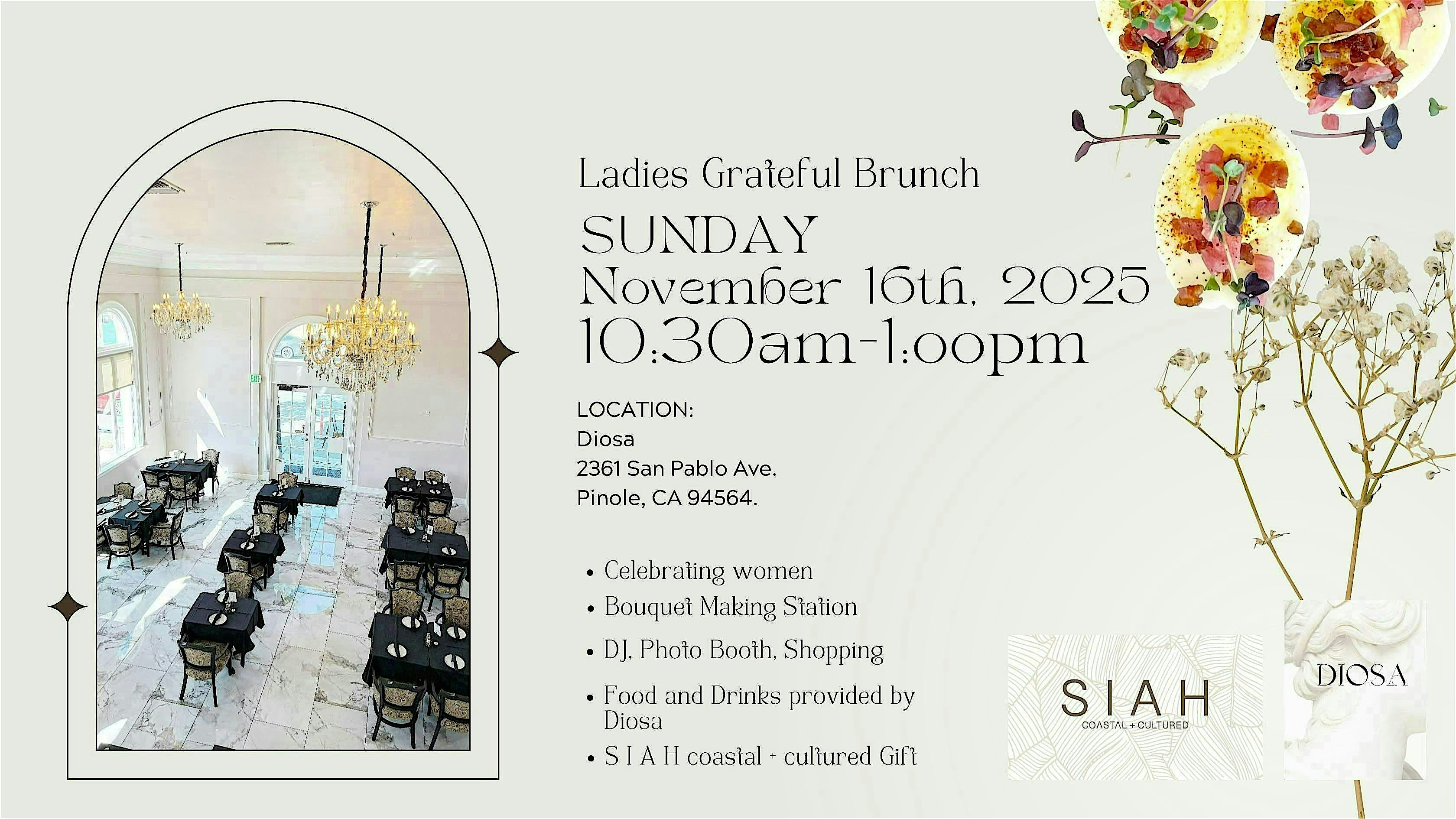 Ladies Grateful Brunch at DIOSA – Pinole, CA
