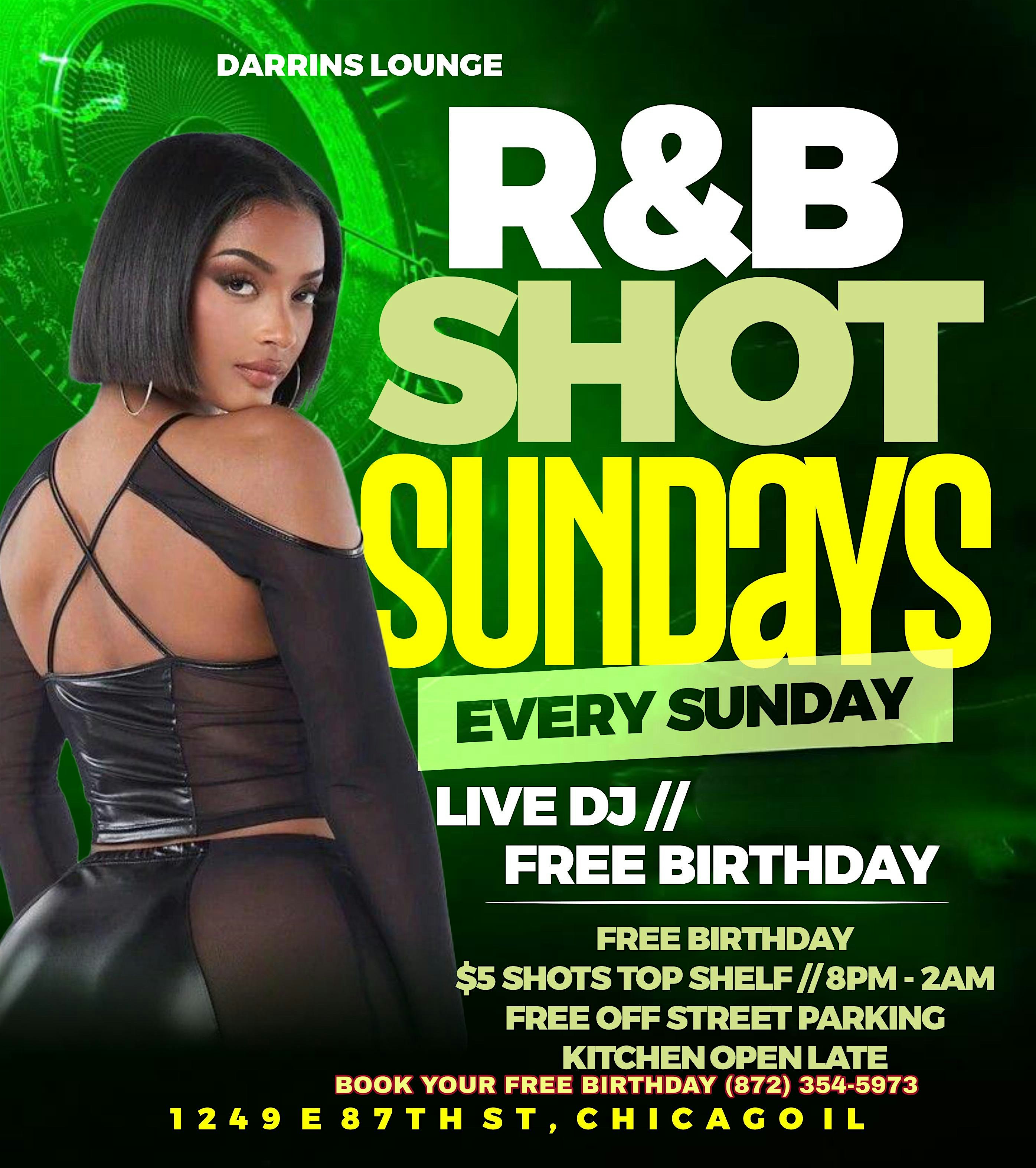 R&B & SHOTS SUNDAYS at Darrin’s Cocktail Lounge – Chicago, IL