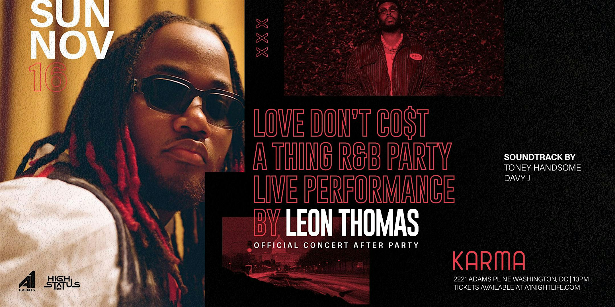 LEON THOMAS PERFORMING LIVE AT KARMA DC at Karma DC Live Music Venue – Washington, DC