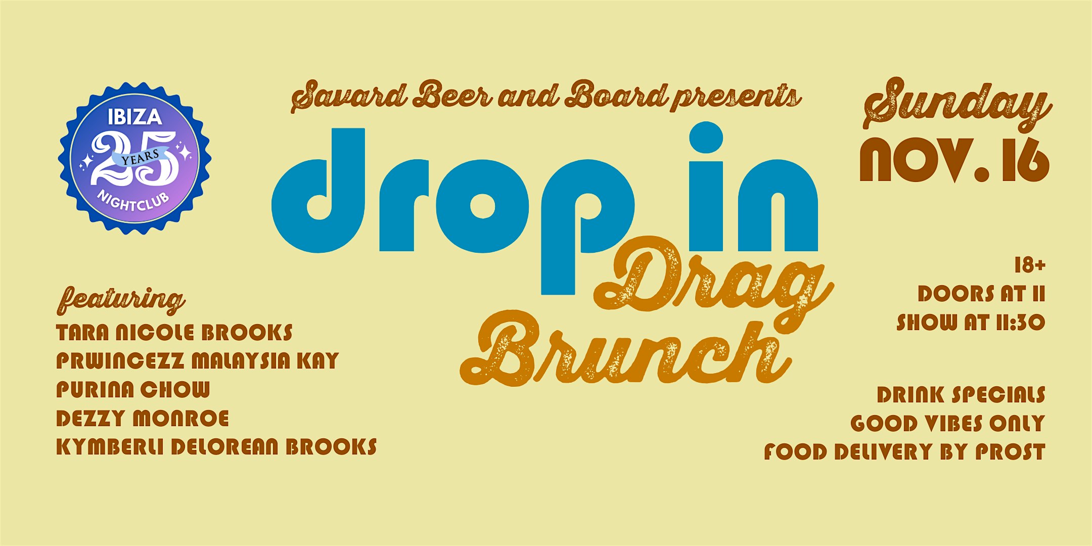 DROP IN! DRAG BRUNCH at Savard Beer & Board – Wilmington, NC