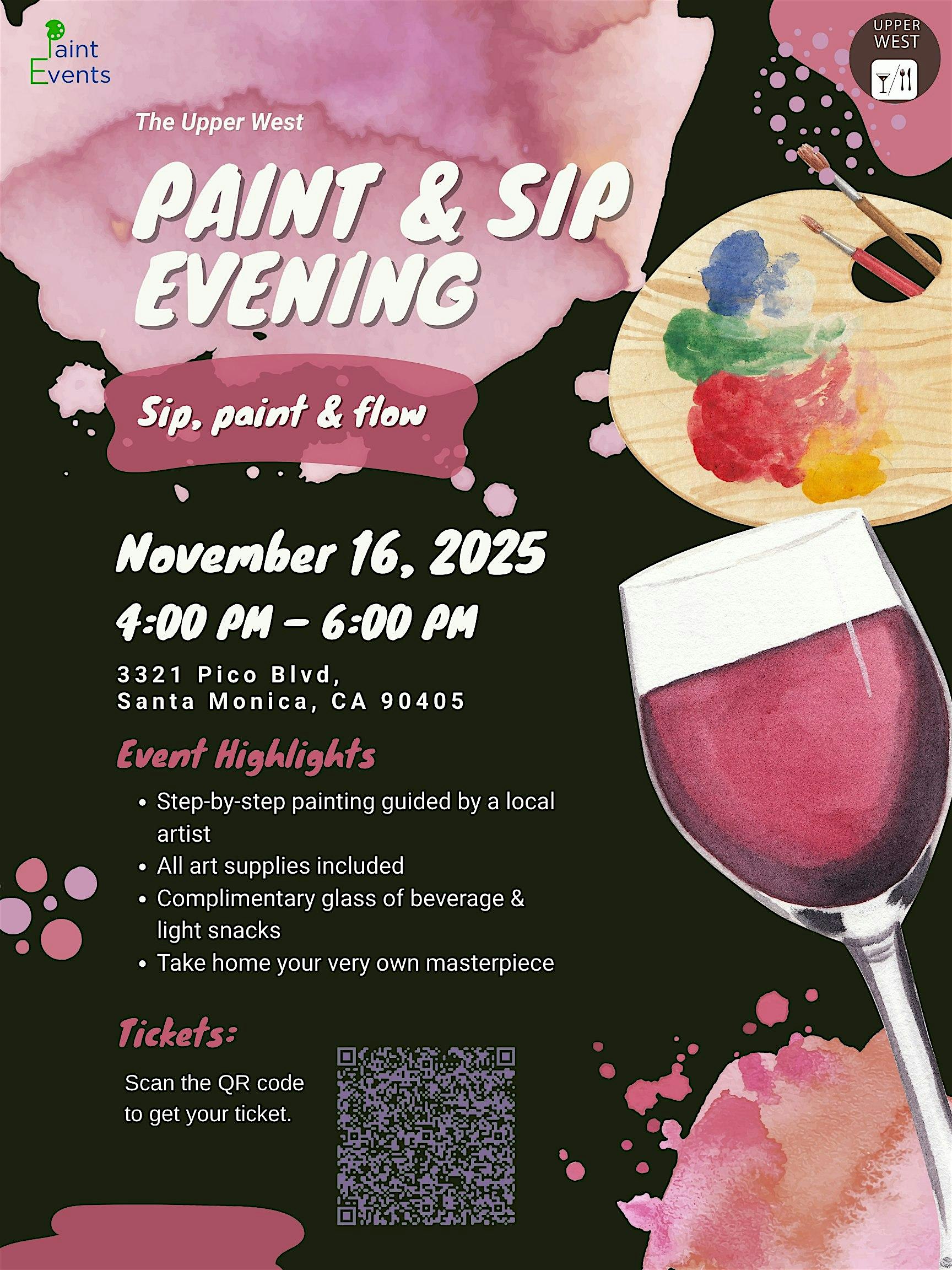 PAINT & SIP AT THE UPPER WEST at The Upper West – Santa Monica, CA