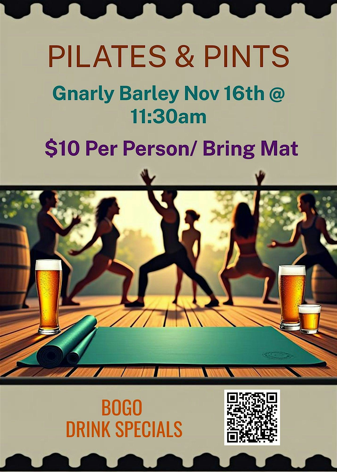 Pilates & Pints at Gnarly Barley Brewing – Hammond, LA