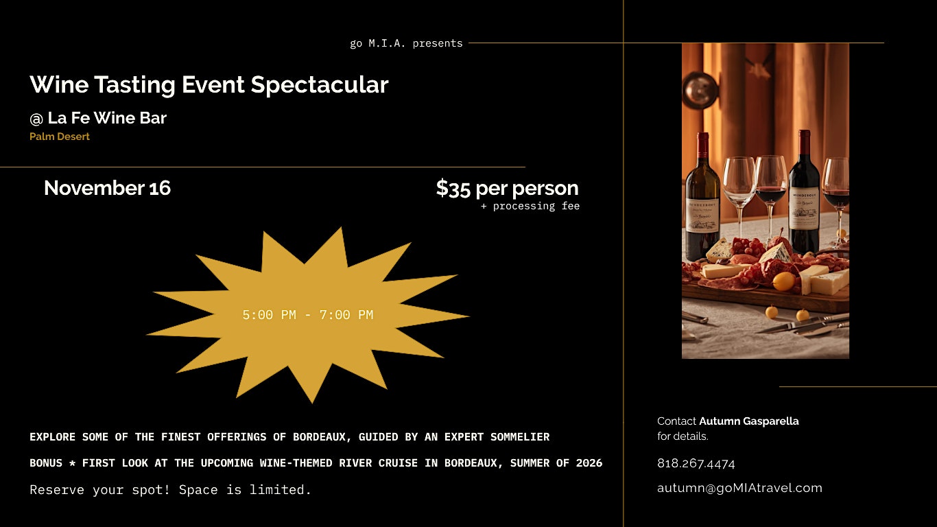 Sip, Savor, and Dream of Bordeaux at La Fe Wine Bar – Palm Desert, CA