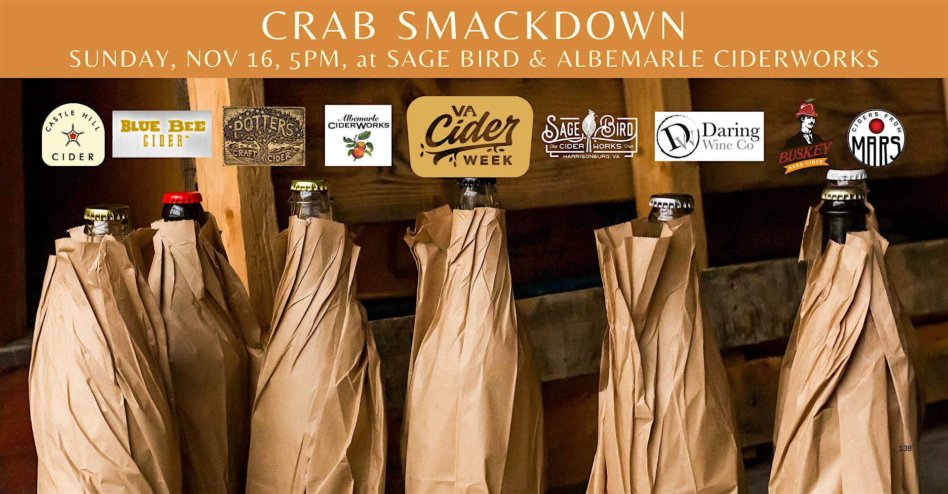 Crab Smackdown: Virginia Cider Week Tasting Event at Sage Bird – Harrisonburg, VA