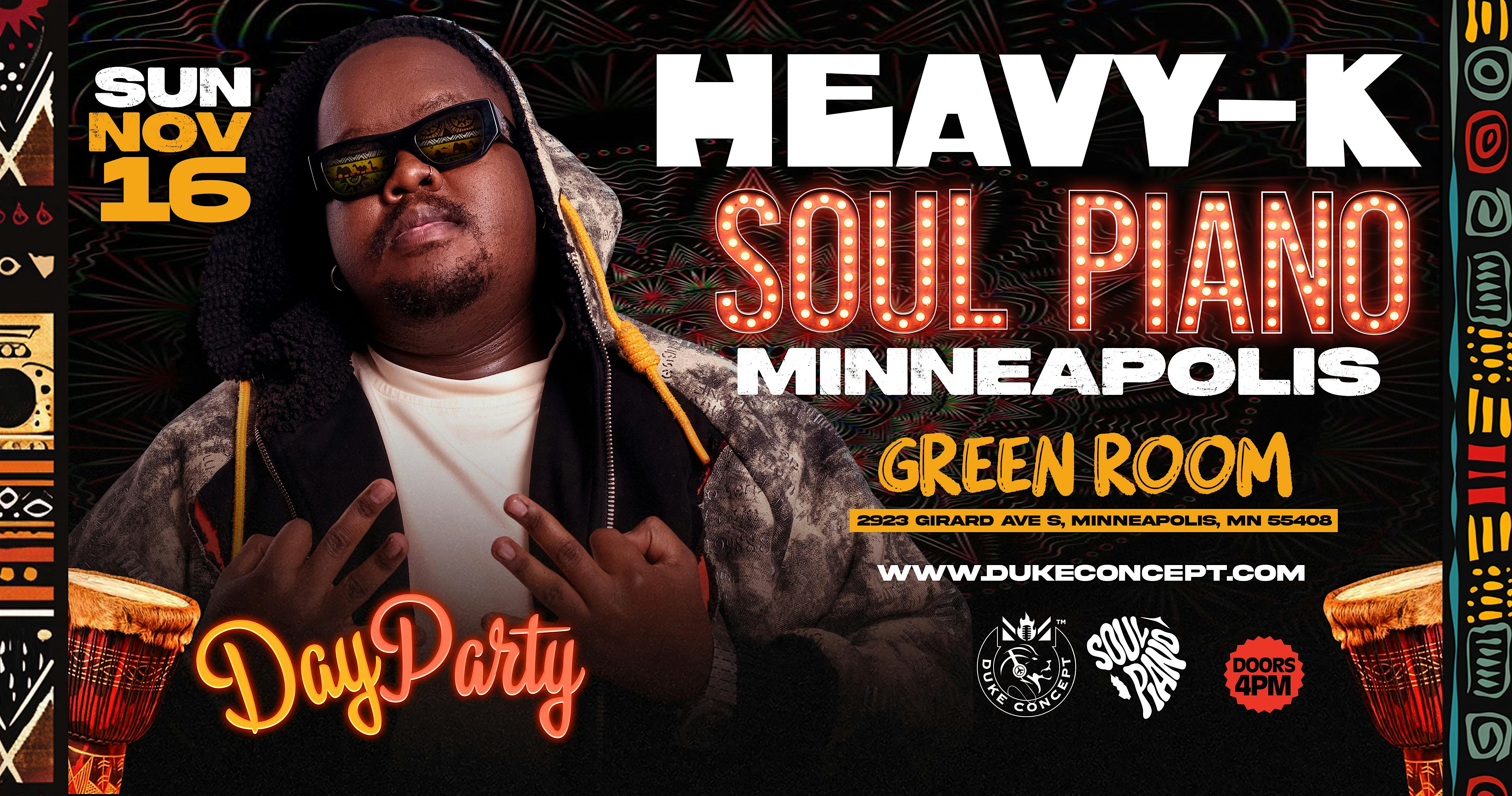 Soul Piano Minneapolis DAY Party Ft Heavy-K at Green Room – Minneapolis, MN