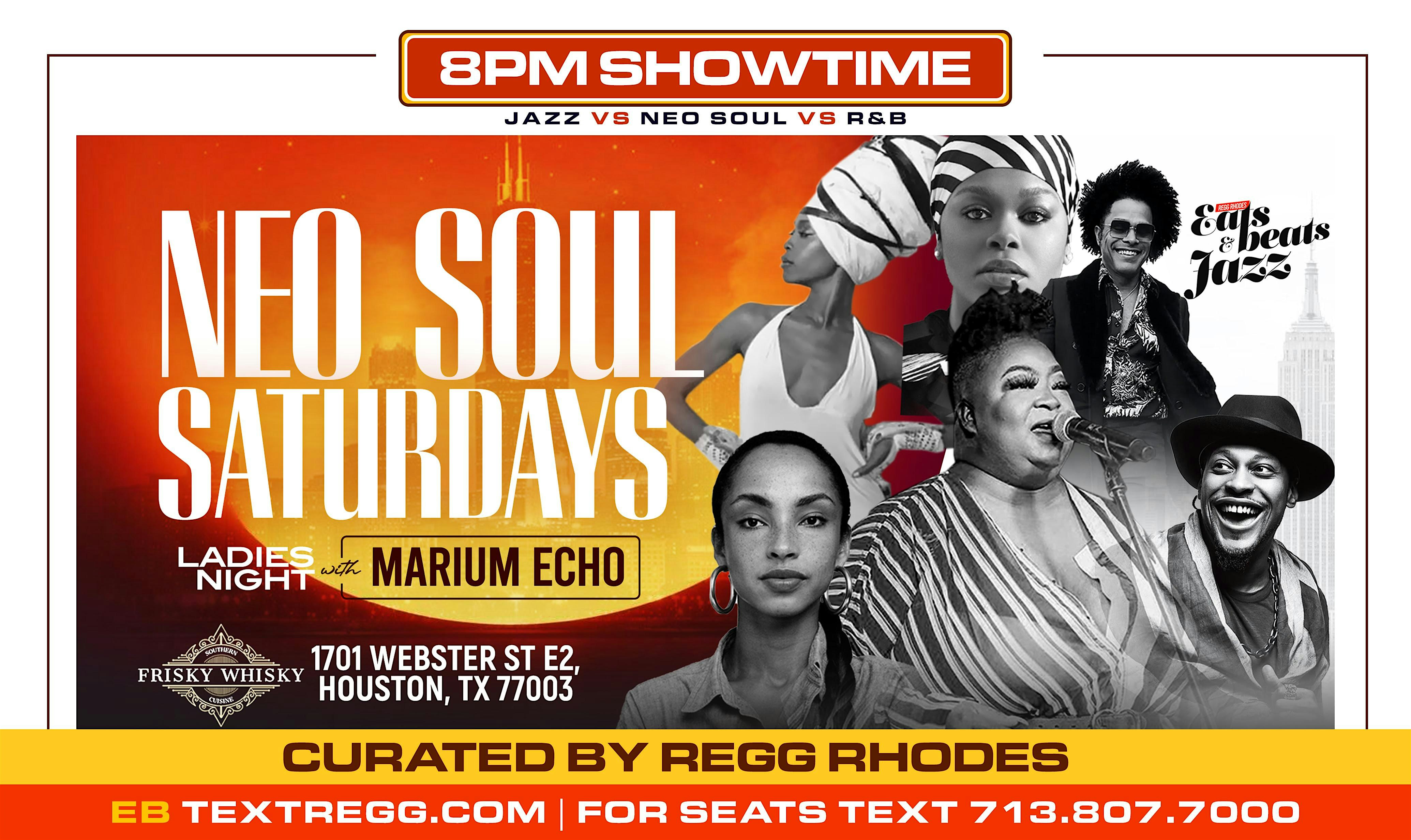 7PM FRIDAYS & SATURDAYS – R&B vs NEO SOUL vs JAZZ in MIDTOWN at Frisky Whisky – Houston, TX