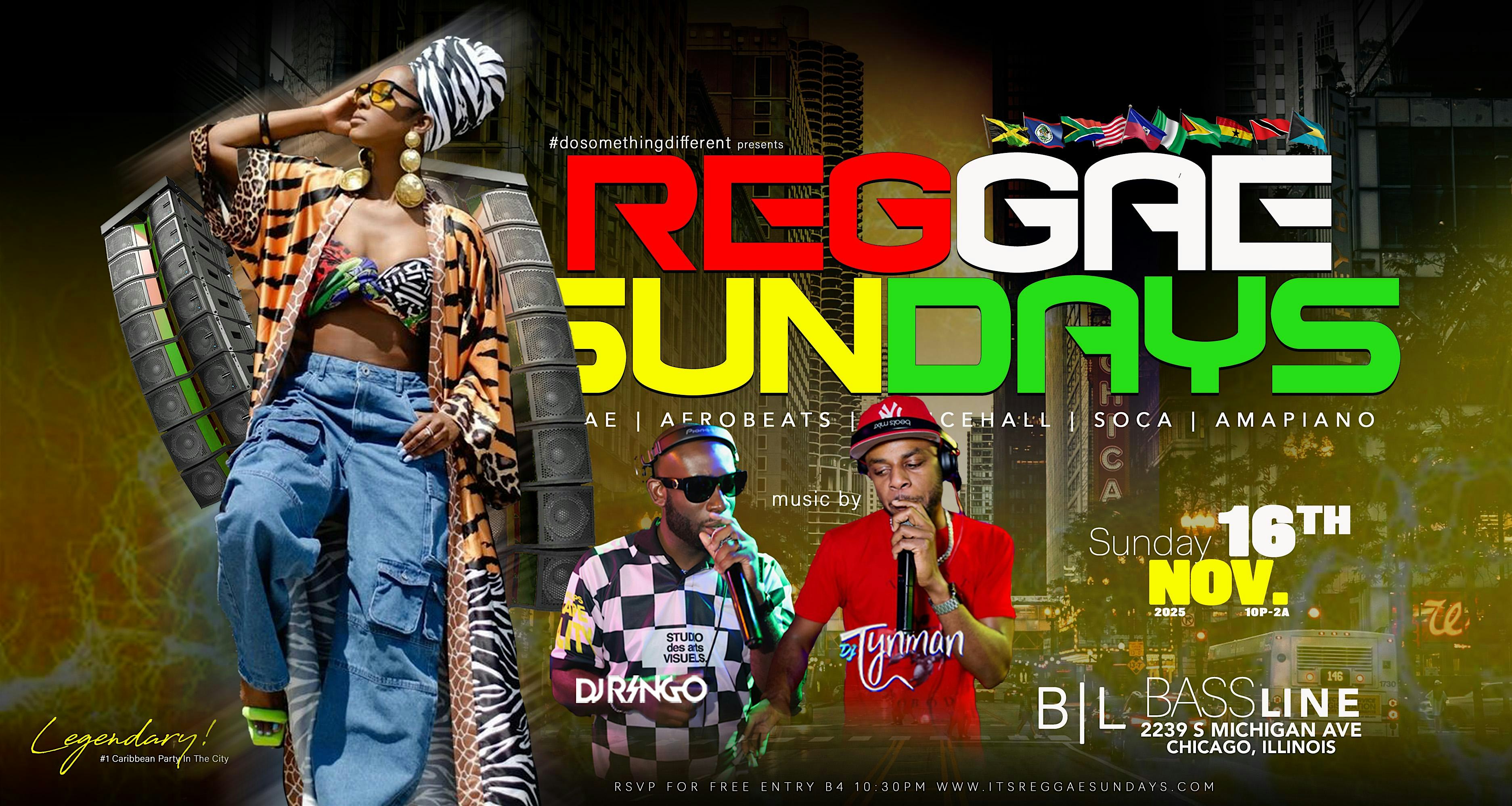REGGAE SUNDAY: The #1 Caribbean Party In The City at BASSLINE || 2239 – CHICAGO – Chicago, IL