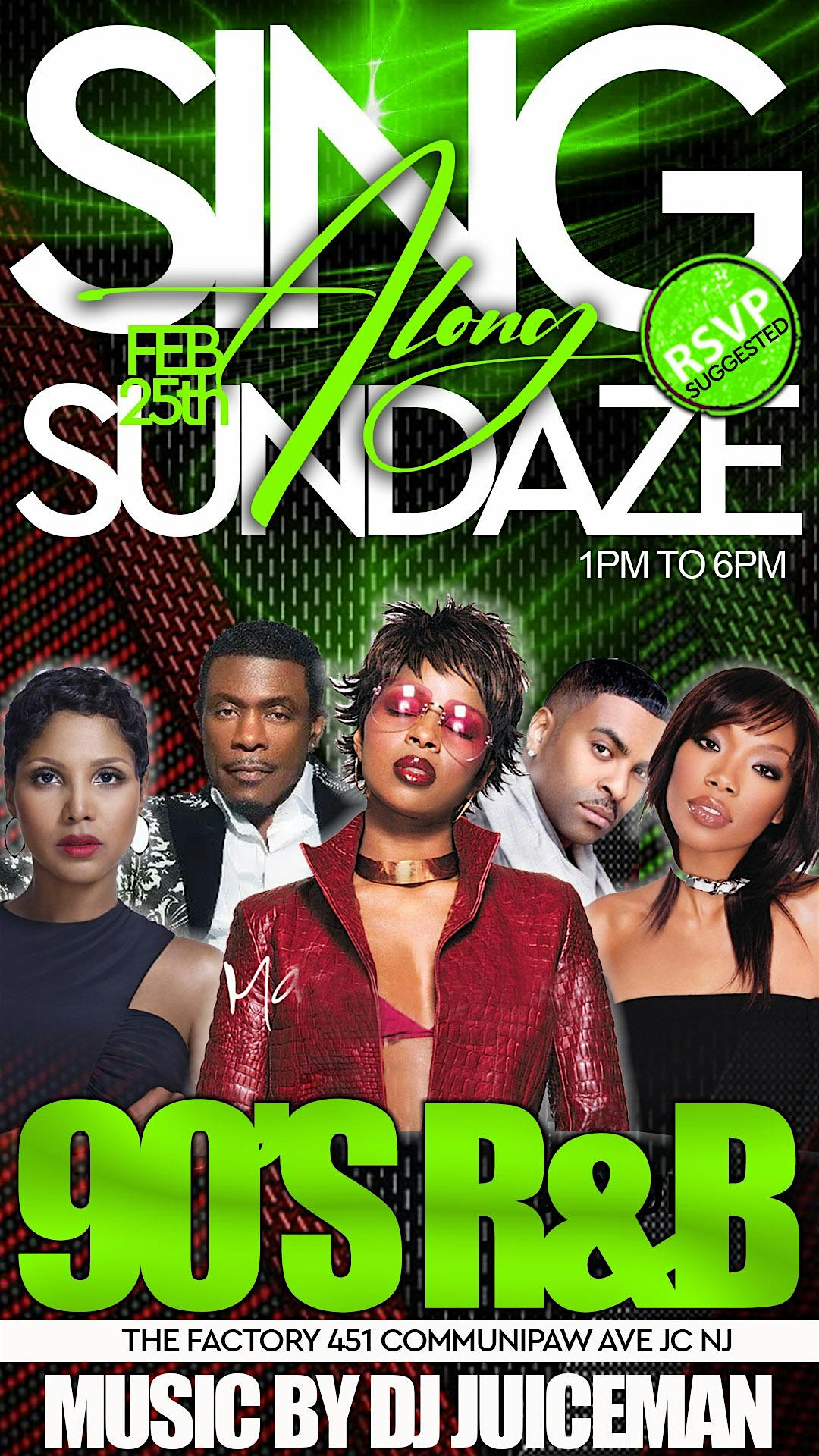SING ALONG SUNDAZE EVERY SUNDAY AT THE FACTORY at THE FACTORY RESTAURANT & LOUNGE – JERSEY CITY, NJ