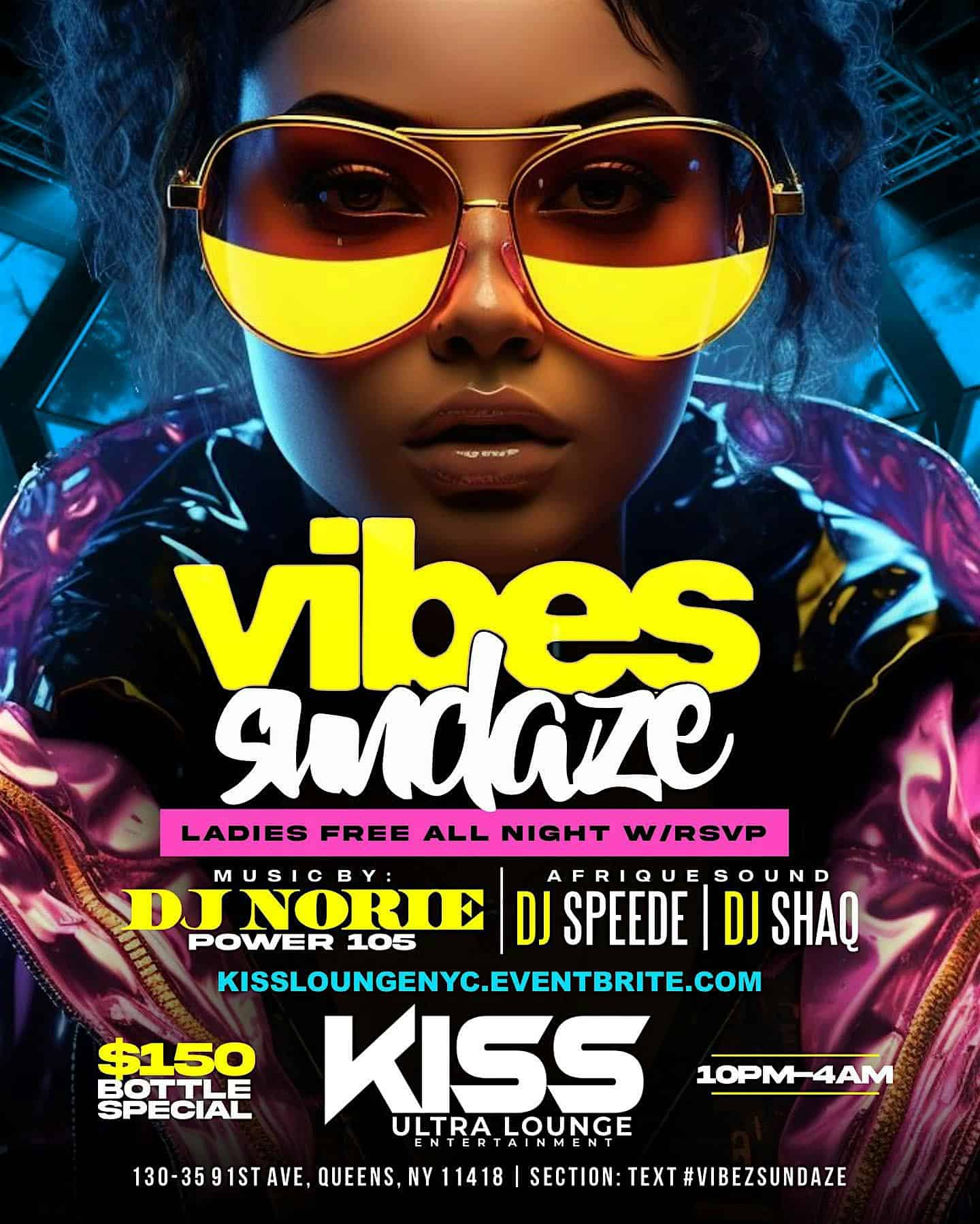 Vybz up Sundays at Kiss Lounge at Kiss Nightclub – Queens, NY