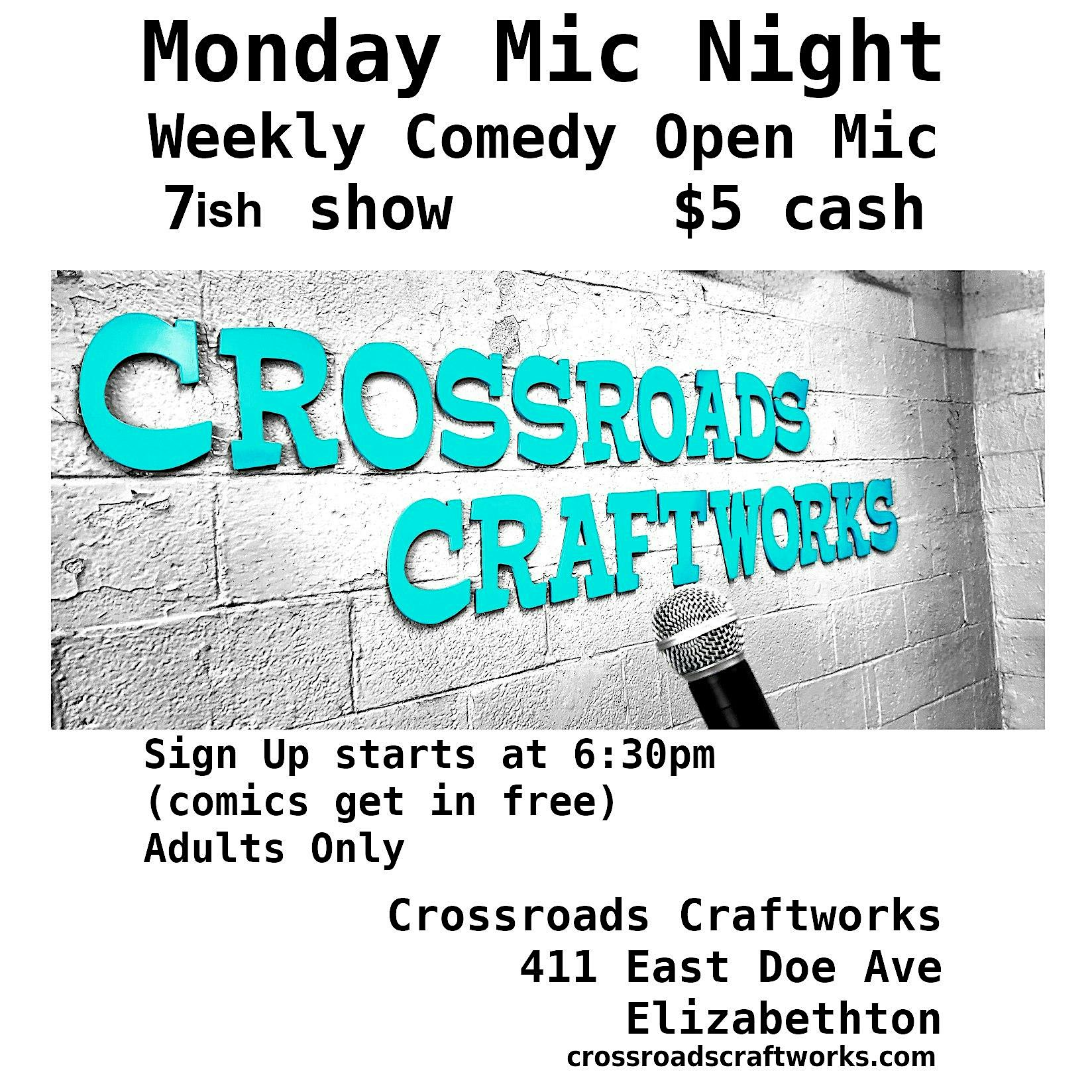 Open Mic Comedy at Crossroads Craftworks – Elizabethton, TN