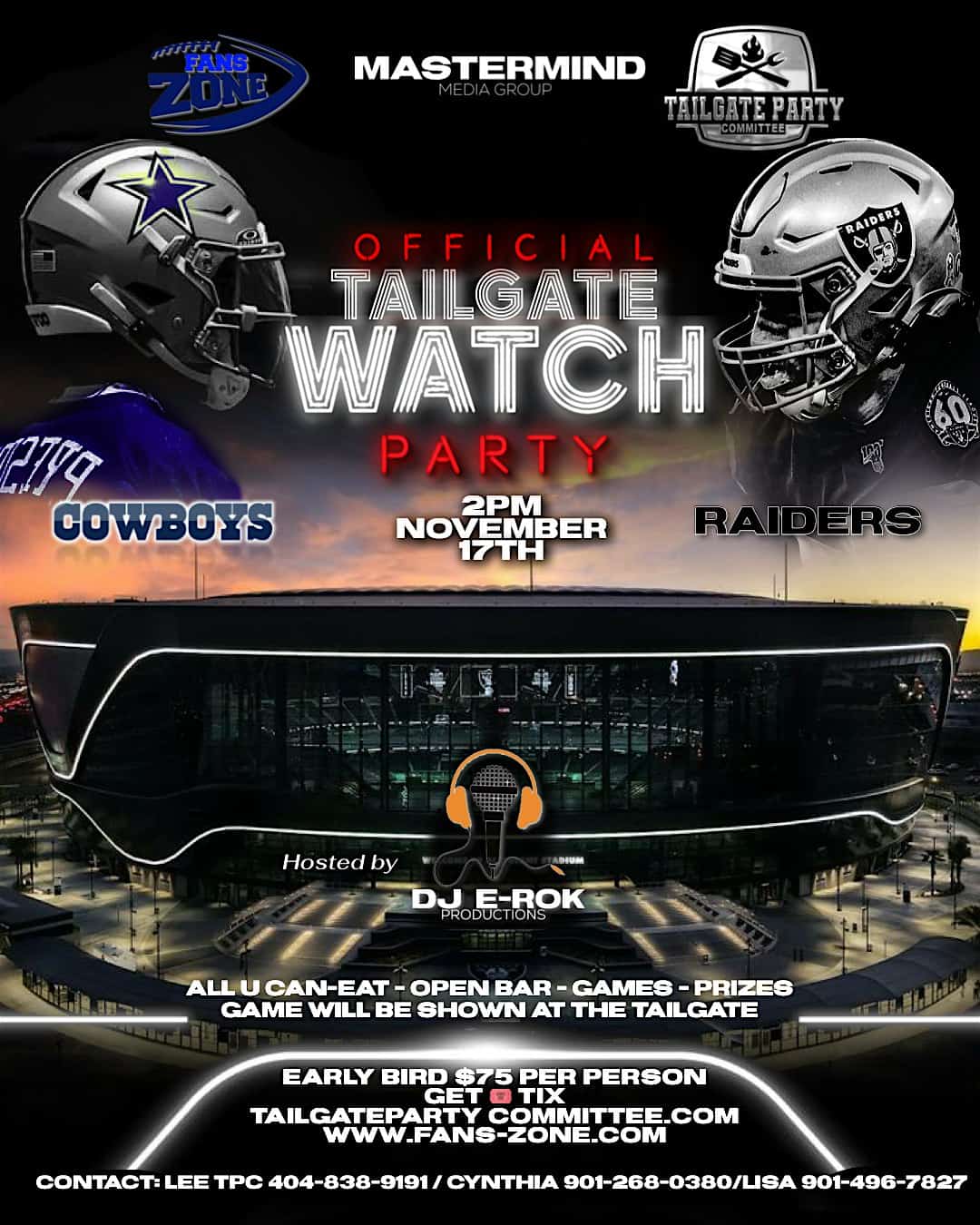 DALLAS VS LAS VEGAS TAILGATE PARTY at 5310 S Procyon St – Las Vegas, NV