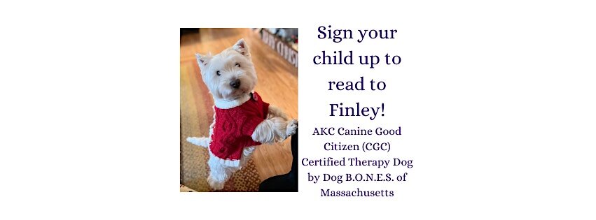 Read to Finley at The Purple Couch Bookshop – North Andover, MA