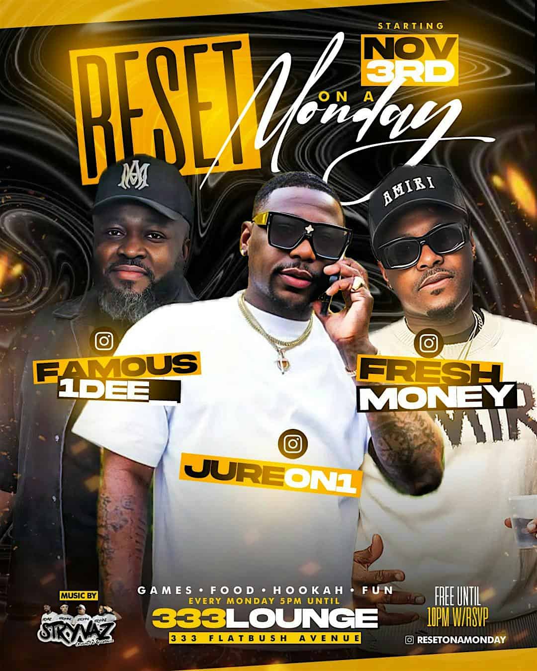 Reset on A Monday! at 333 Lounge & Restaurant – Brooklyn, NY