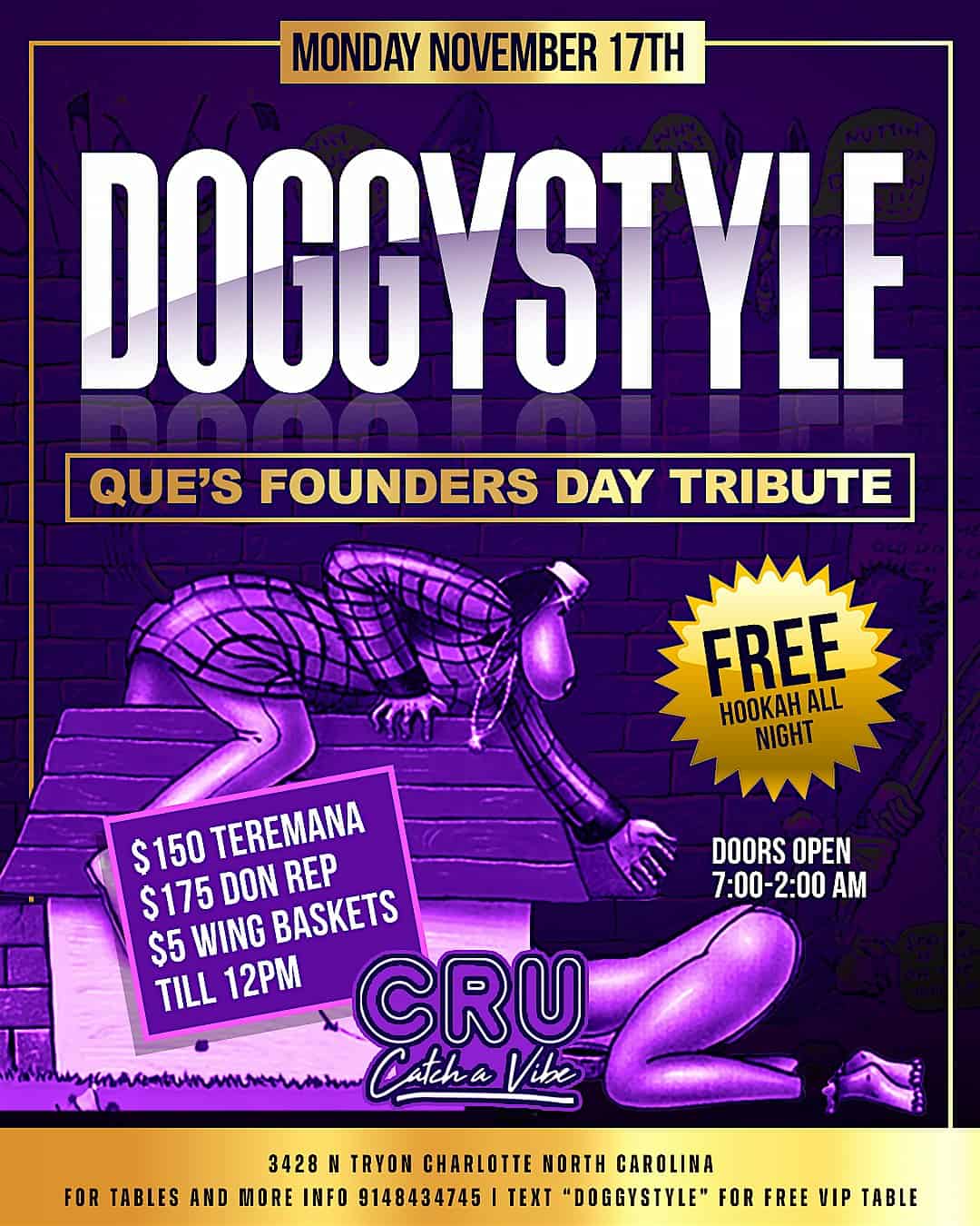 The Dog House! Omega Psi Phi Founders Day Celebration @ CRU at CRU – Charlotte, NC