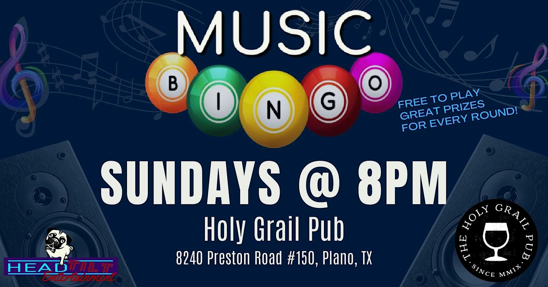 TUESDAY MUSIC BINGO NIGHT AT HOLY GRAIL PUB at Holy Grail Pub – Plano, TX