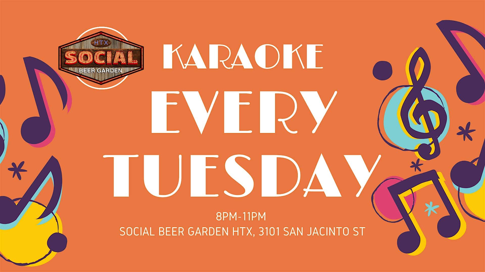 Tuesday Karaoke Night in Houston, TX at Social Beer Garden HTX – Houston, TX