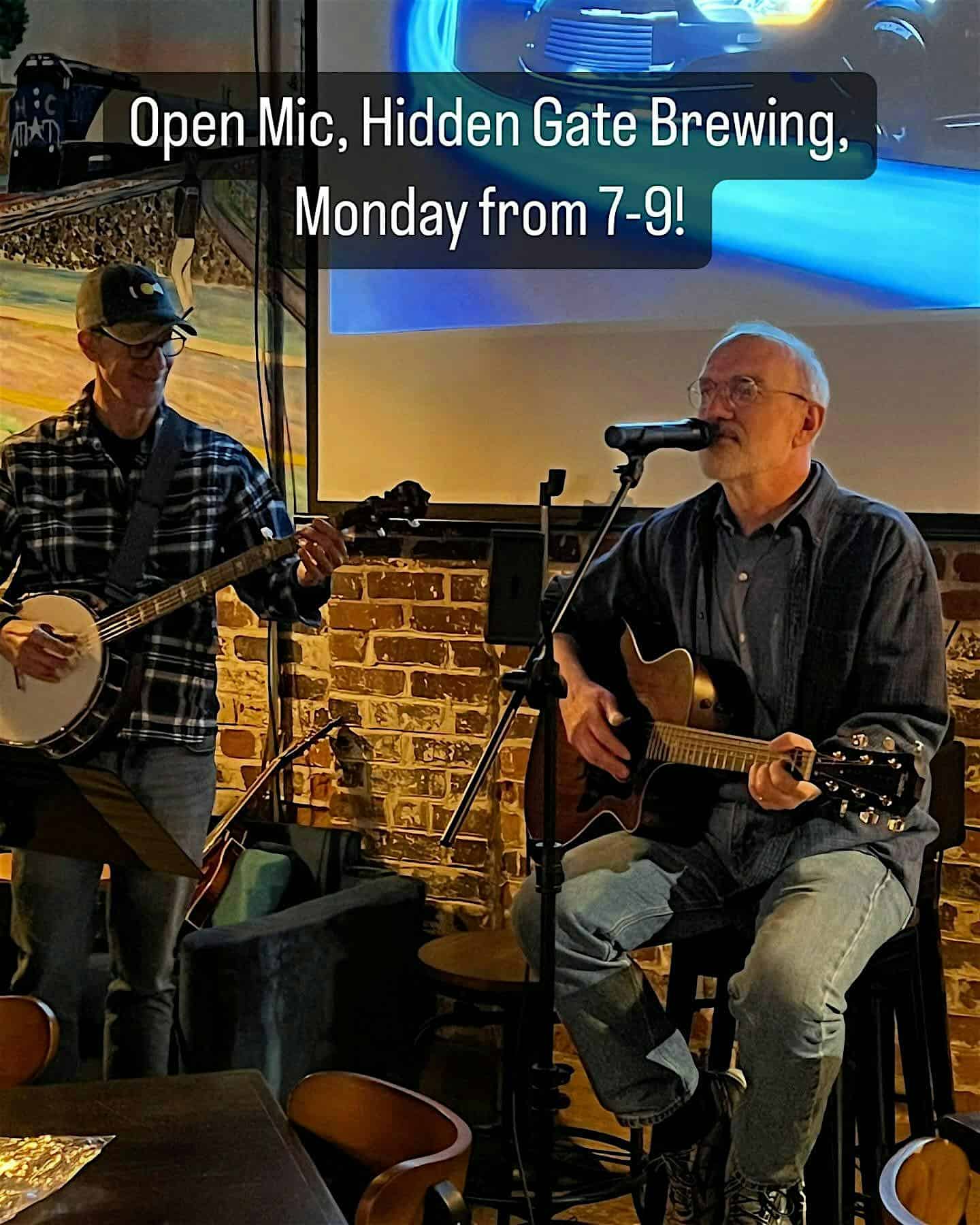 Open Mic Tuesdays at Hidden Gate Brewing Greensboro Downtown at 102 Barnhardt Street, Greensboro, NC 27406, USA – Greensboro, NC