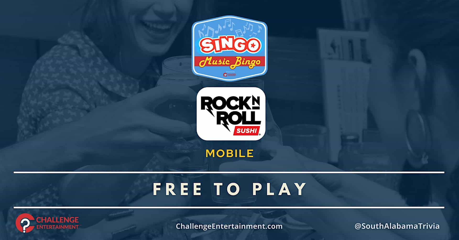 SINGO Music Bingo Nights at Rock N Roll Sushi – Mobile at Rock N Roll Sushi – Mobile, AL