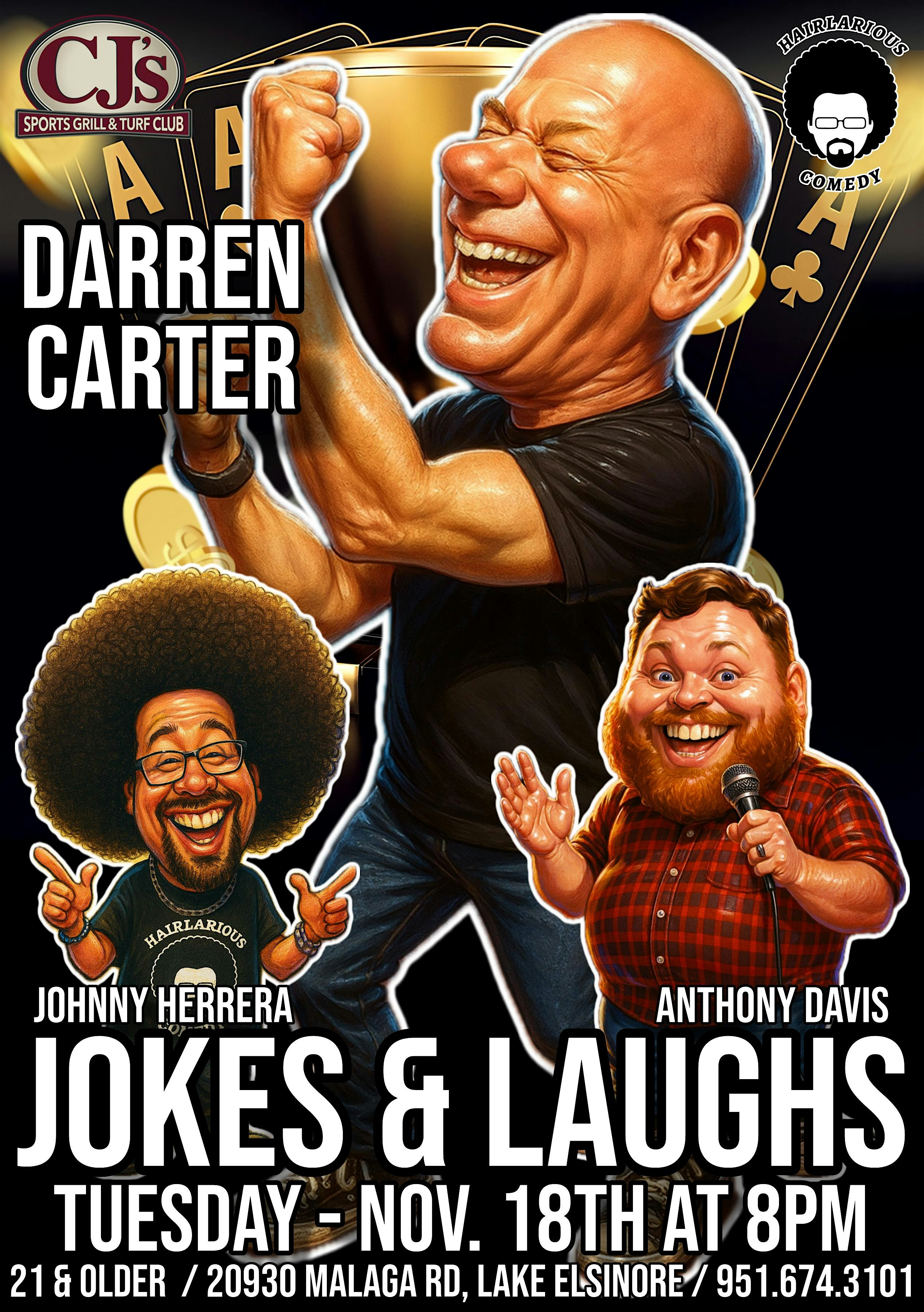 Jokes & Laughs at CJ’s Sports Grill & Turf Club – Lake Elsinore, CA
