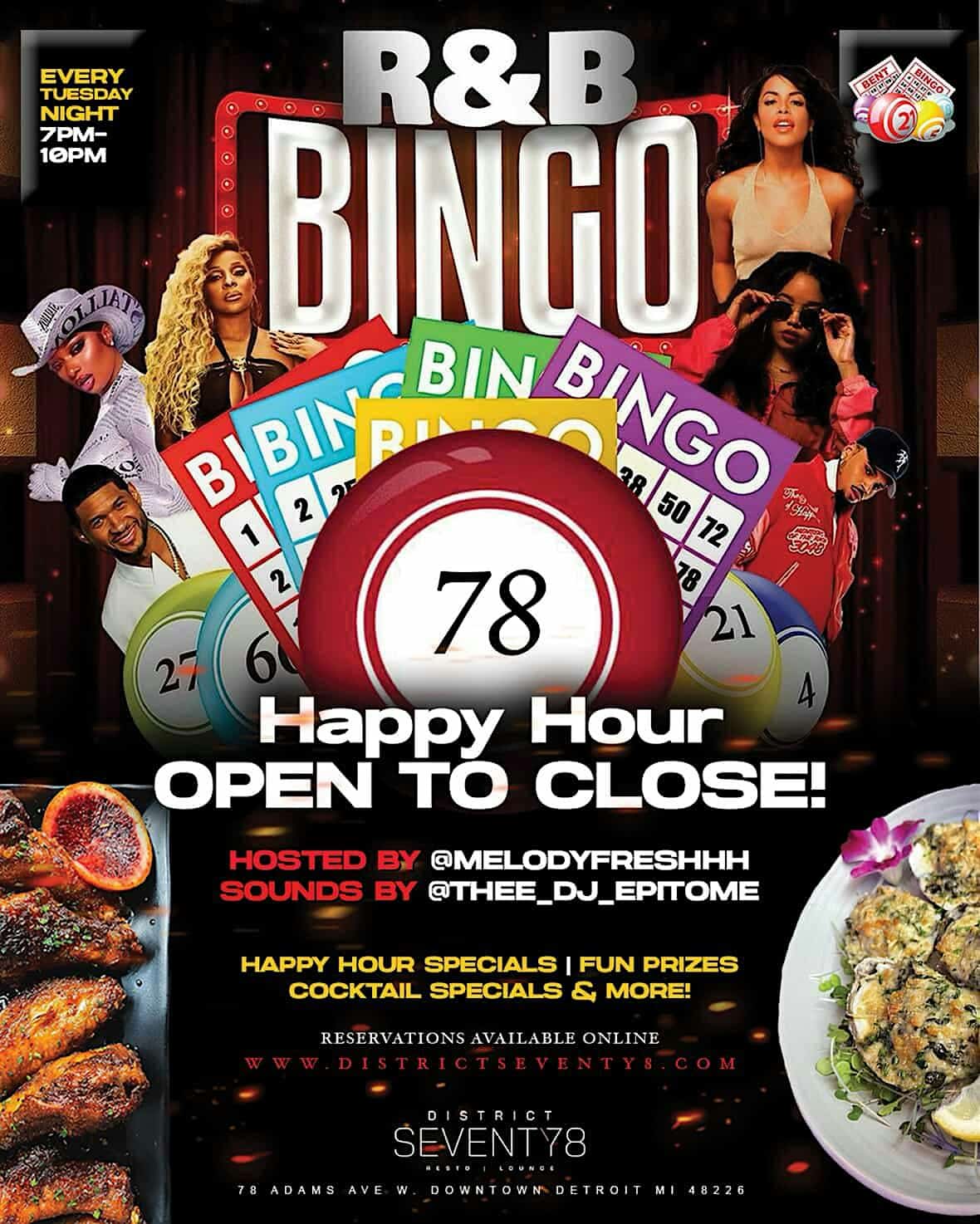 R&Bingo Tuesdays @ District 78 at District Seventy8 – Detroit, MI