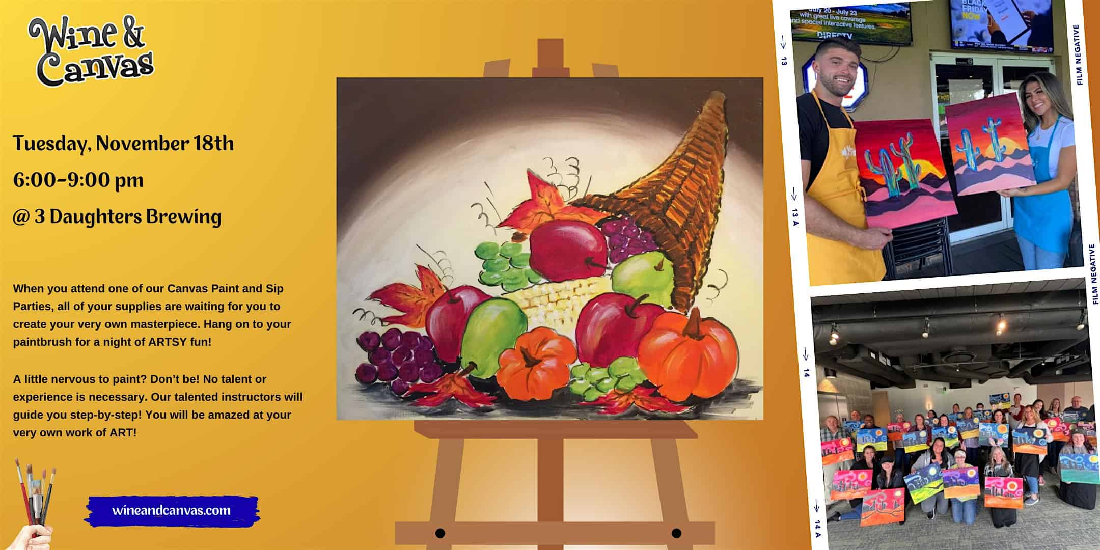 St Pete Paint n Sip – Cornucopia at 3 Daughters Brewing – St. Petersburg, FL