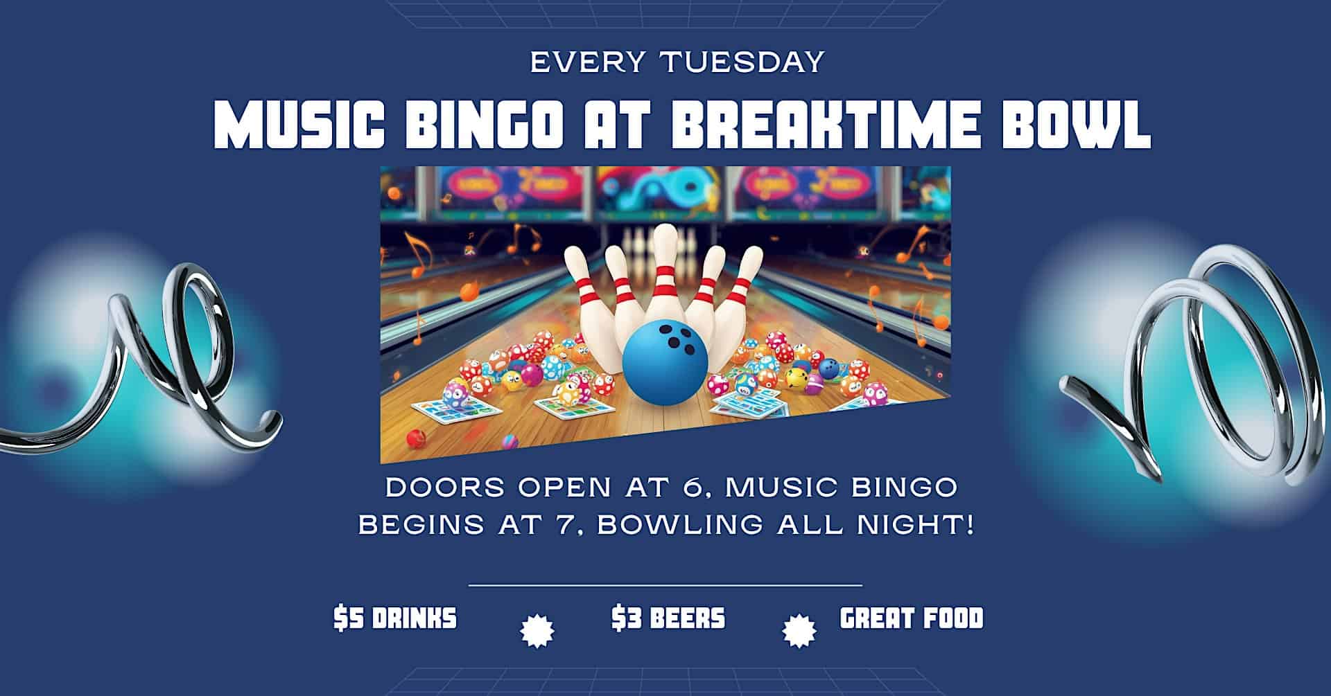 EVERY TUESDAY: Public Bowl & Music Bingo! at 999 Main St – Pawtucket, RI