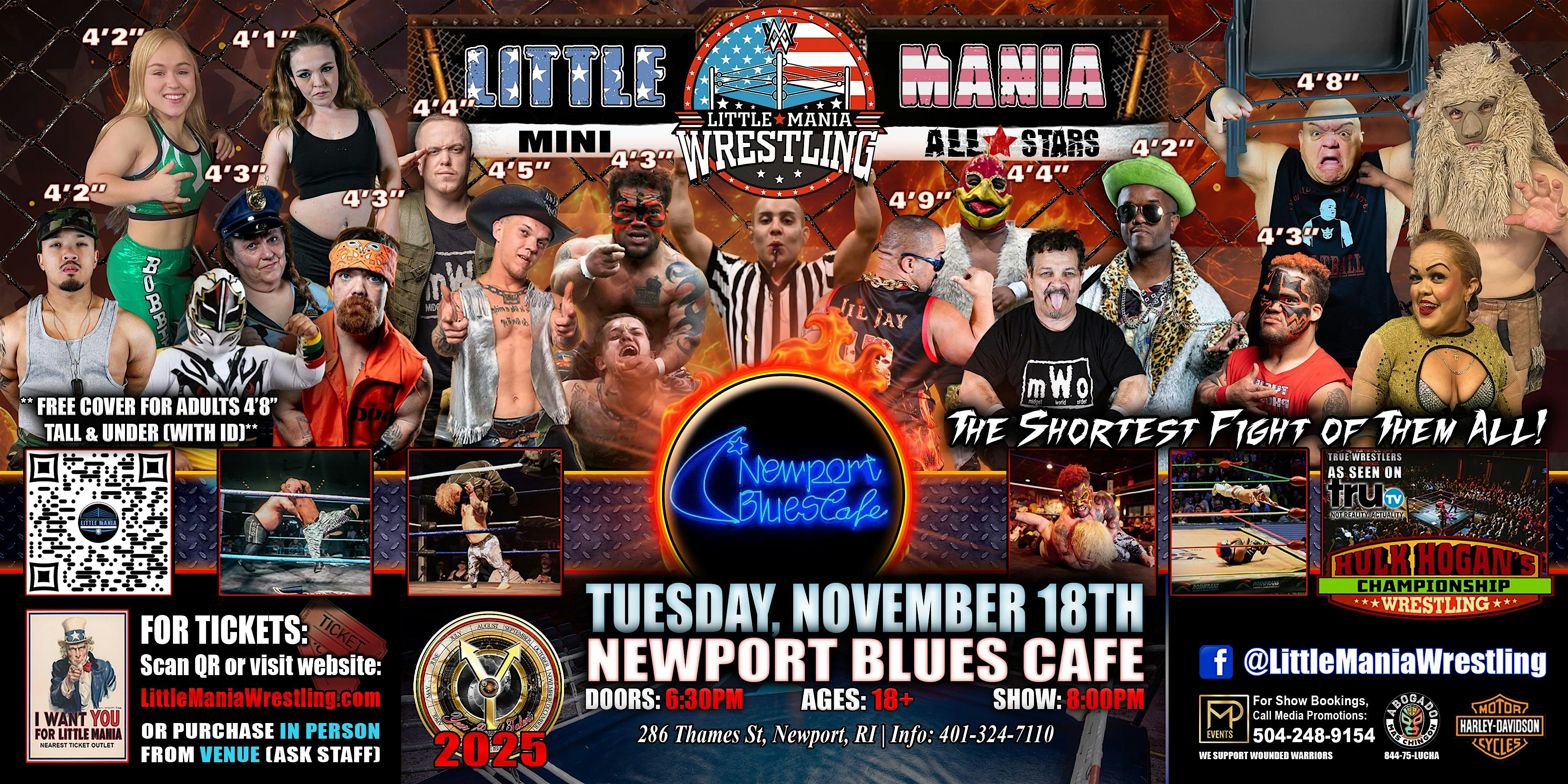 Newport, RI – Little Mania Mini Wrestling @ Blues Cafe at 286 Thames St – Newport, RI