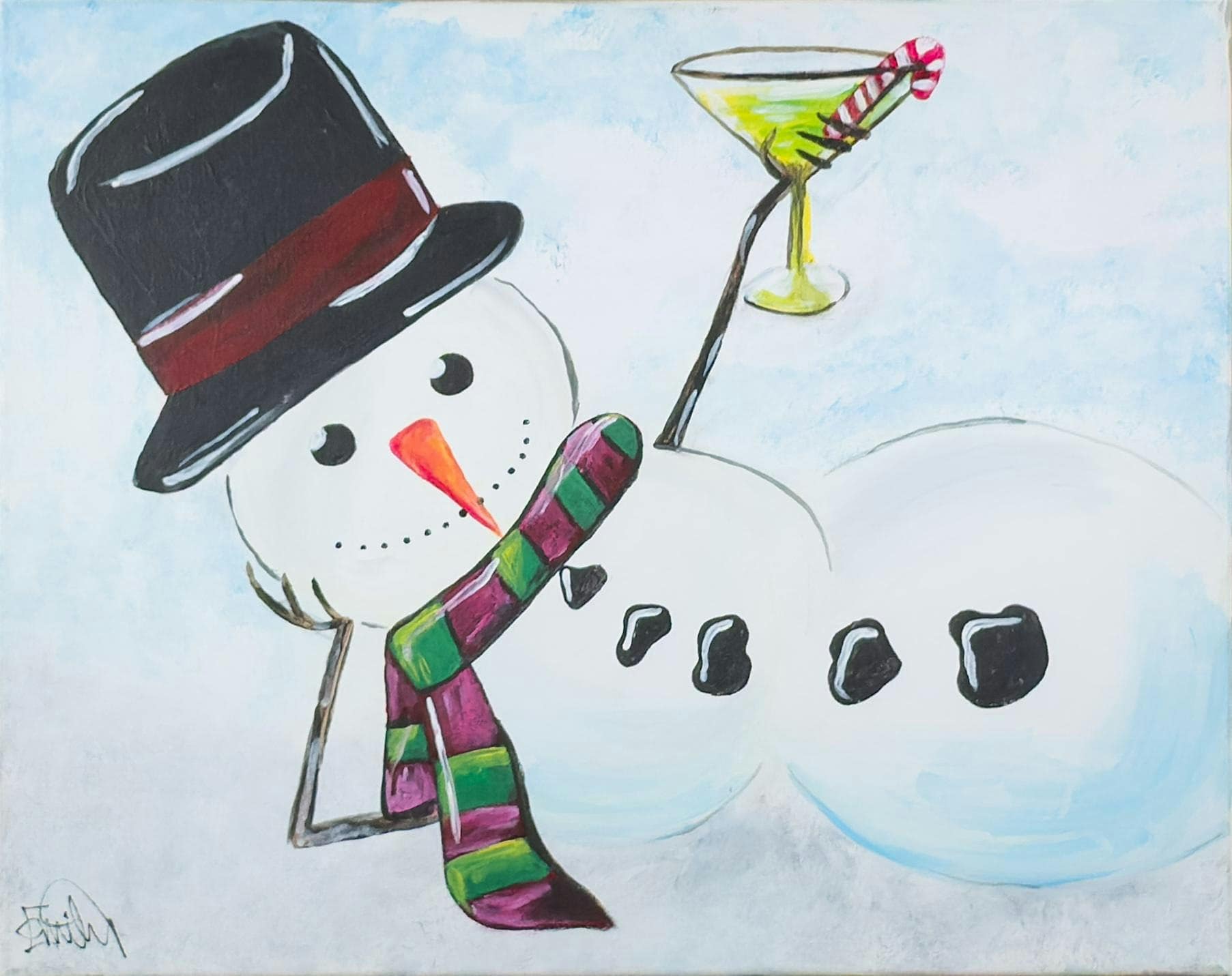 Toledo Paint and Sip Party – Martini Snowman at The Heights – Toledo, OH