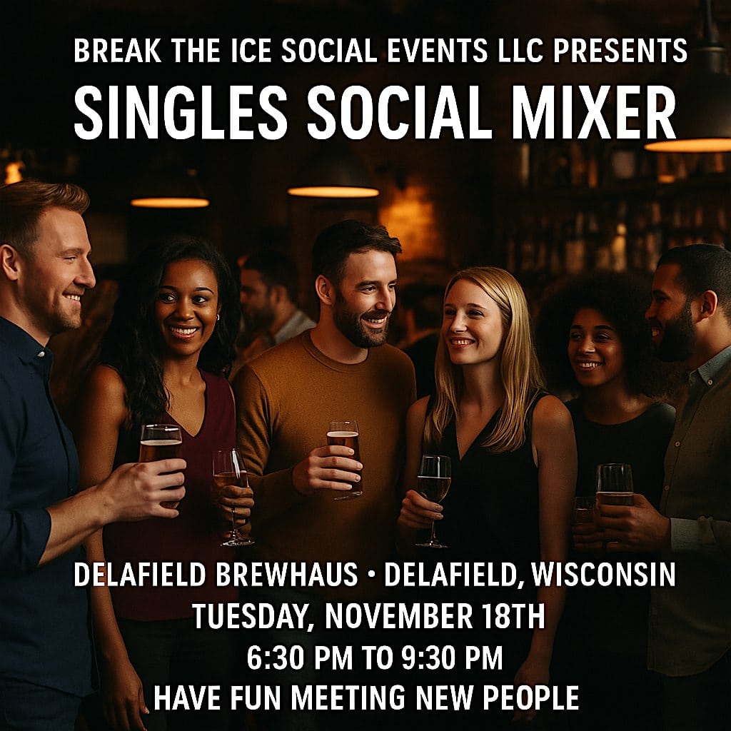 Singles Social Mixer Delafield, WI Delafield Brewhaus at Delafield Brewhaus – Delafield, WI