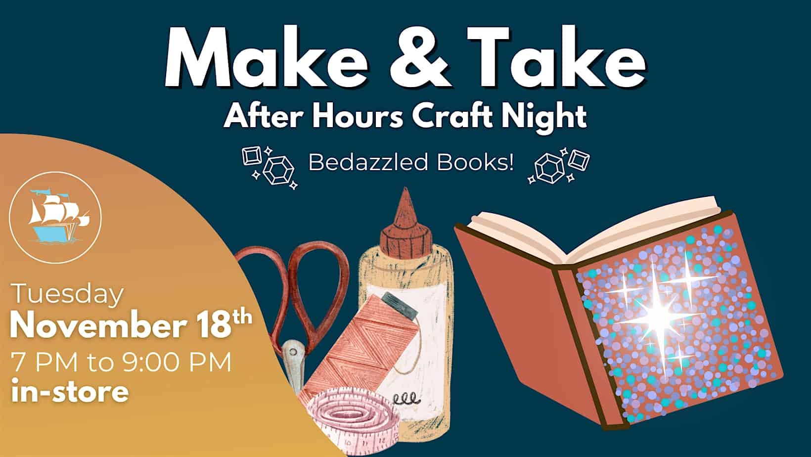 Make & Take Craft Night – Book Bedazzling at Rediscovered Bookshop – Boise, ID