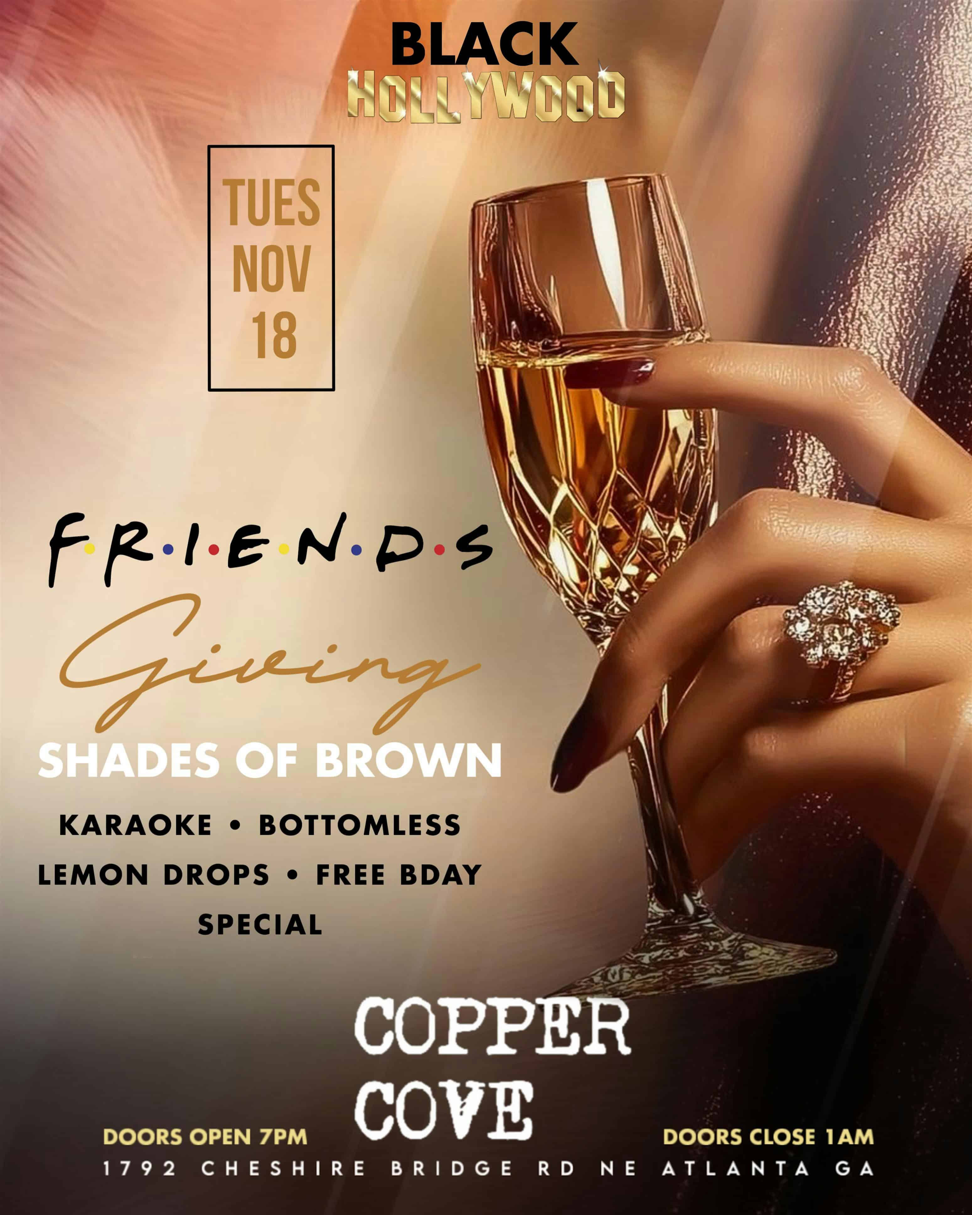 Black Hollywood Friends Giving at Copper Cove Restaurant & Lounge – Atlanta, GA