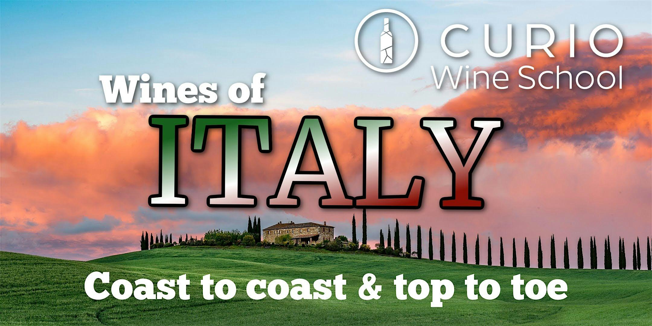 Curio Wine School: Wines of Italy at Curio Wine Bar & Tasting Room – Fredericksburg, VA