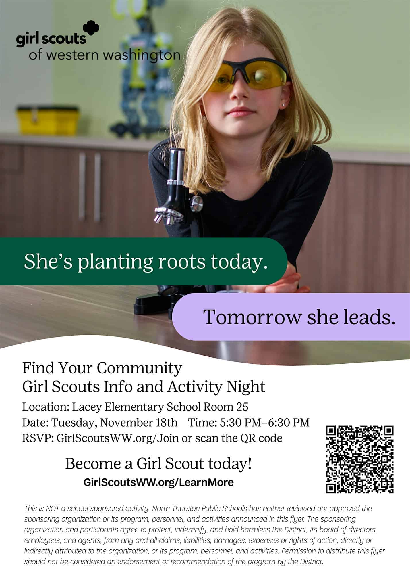 Find Your Community, A Girl Scouts Info and Activity Night in Lacey at Lacey Elementary School – Lacey, WA