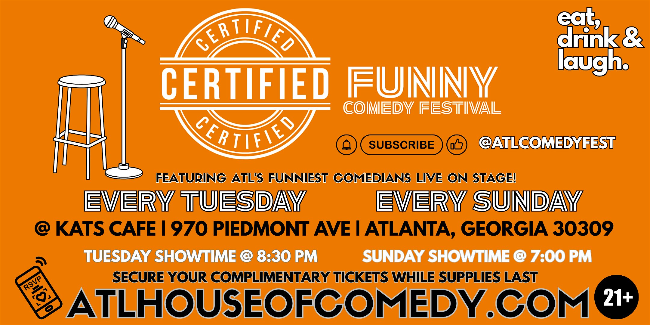 The Certified Funny Comedy Festival @ Kats Cafe at Kats Cafe – Atlanta, GA