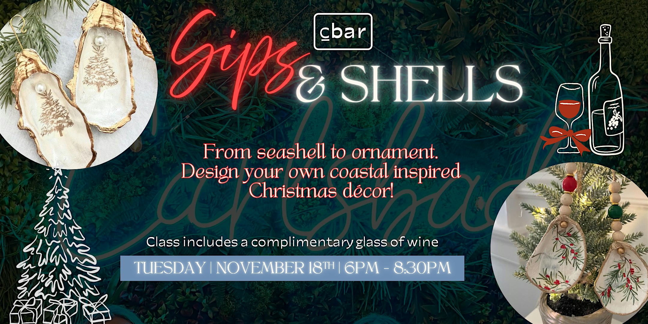 Holiday Sips & Shells: Craft and Wine Night at Cbar at Chocolate Bar – Carlsbad, CA