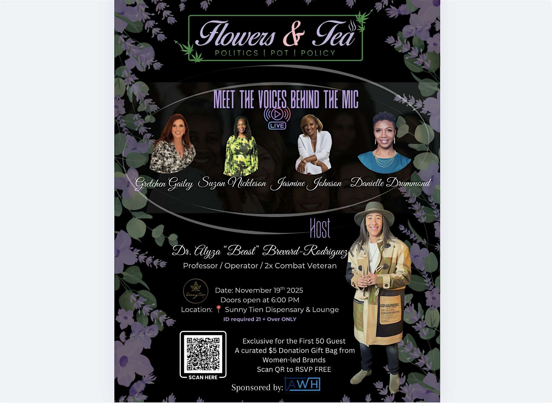 Flowers & Tea Official Launch Show @ Sunny Tien at SunnyTien Dispensary and Lounge – Atlantic City, NJ