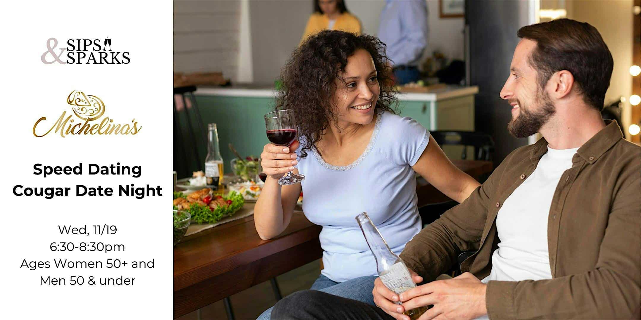 Cougar Date Night: Women 50+ & Men Under 50 at Michelina’s at Michelina’s on State – Home of the original pizza flights prieviously known as Michelina’s apizza and ristorante – New Haven, CT