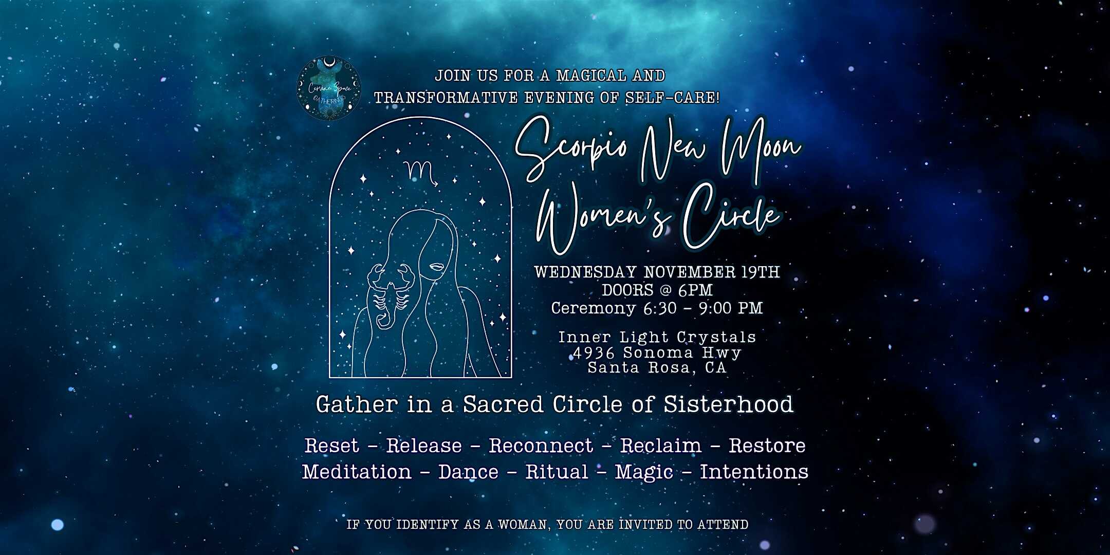 Scorpio New Moon Women’s Circle at Inner Light Crystals – Santa Rosa, CA