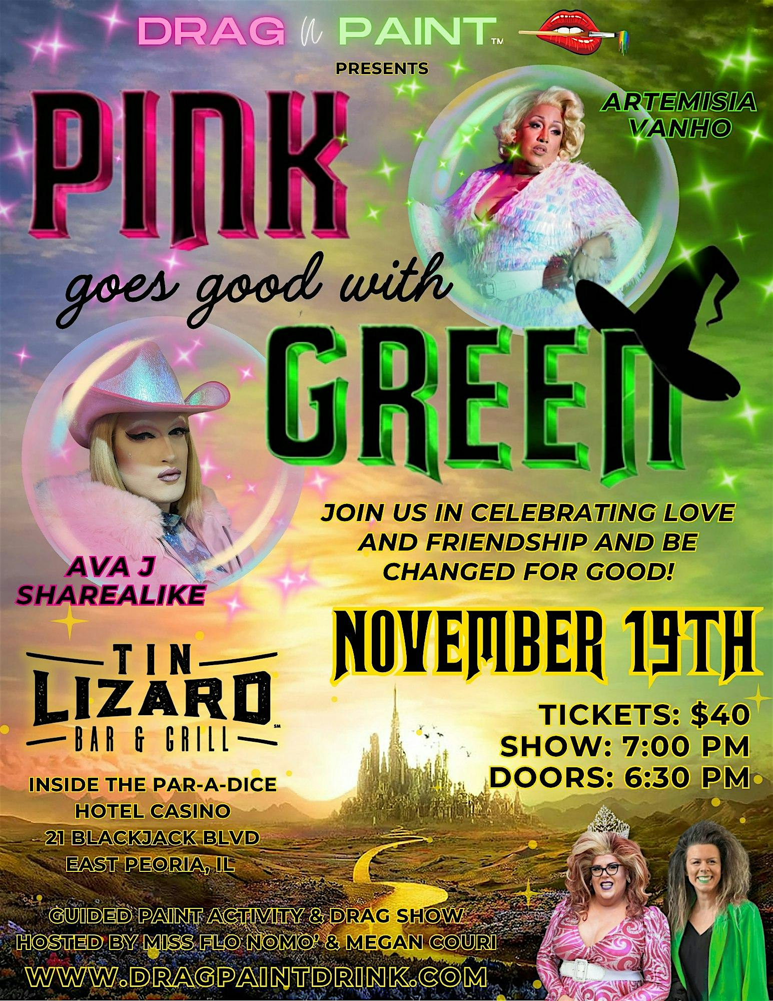 Drag N’ Paint – Wicked: For Good Inspired Event at Tin Lizard Bar and Grill – East Peoria, IL