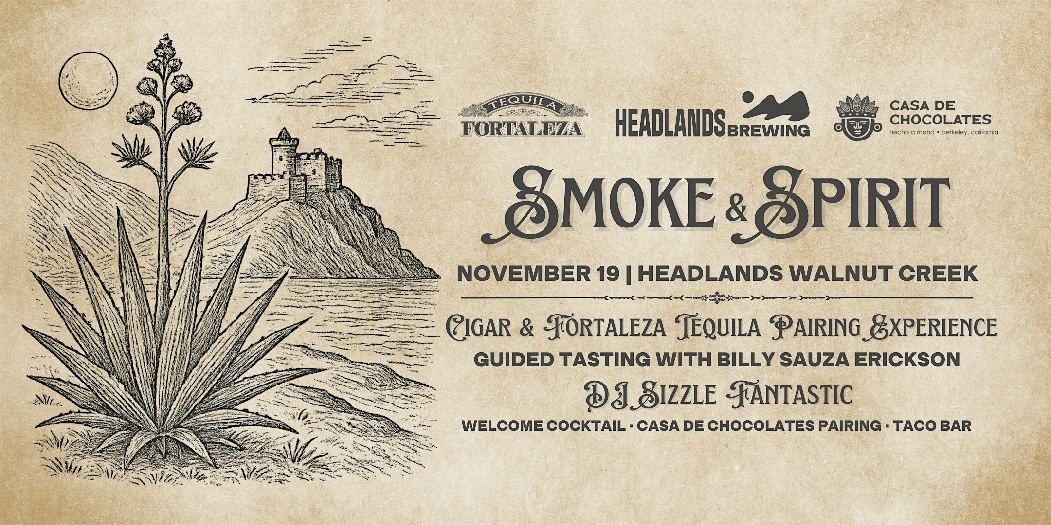 Smoke & Spirit: An Evening with Tequila Fortaleza at Headlands Brewing – Walnut Creek – Walnut Creek, CA
