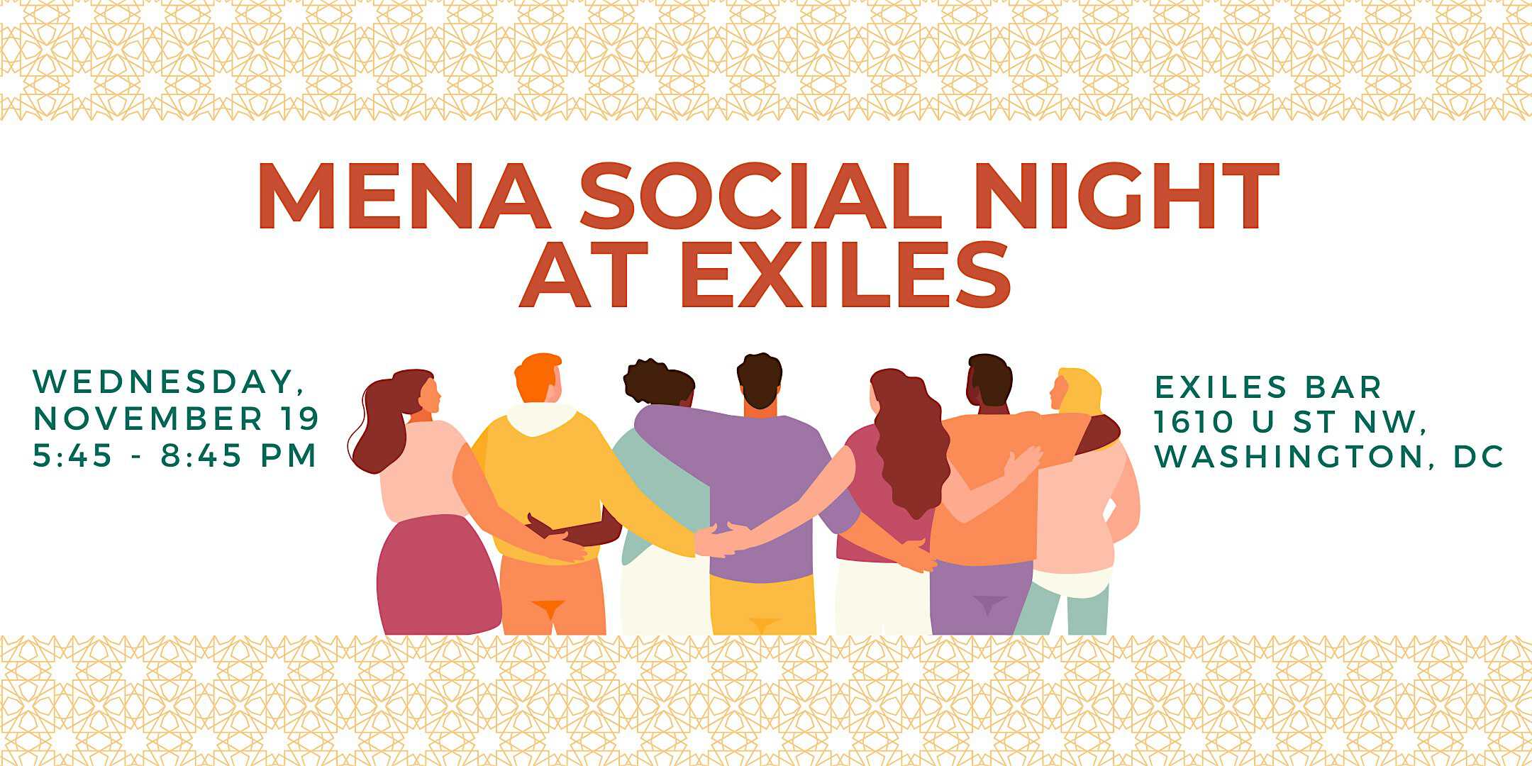 MENA Social Night at Exiles at Exiles Bar – Washington, DC