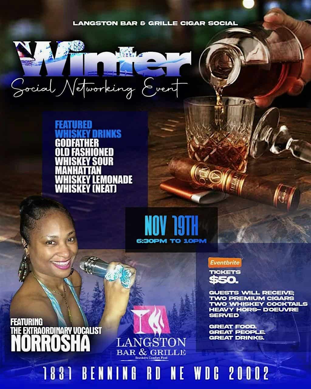 The Winter Cigar Social at Langston Bar & Grille – Washington, DC