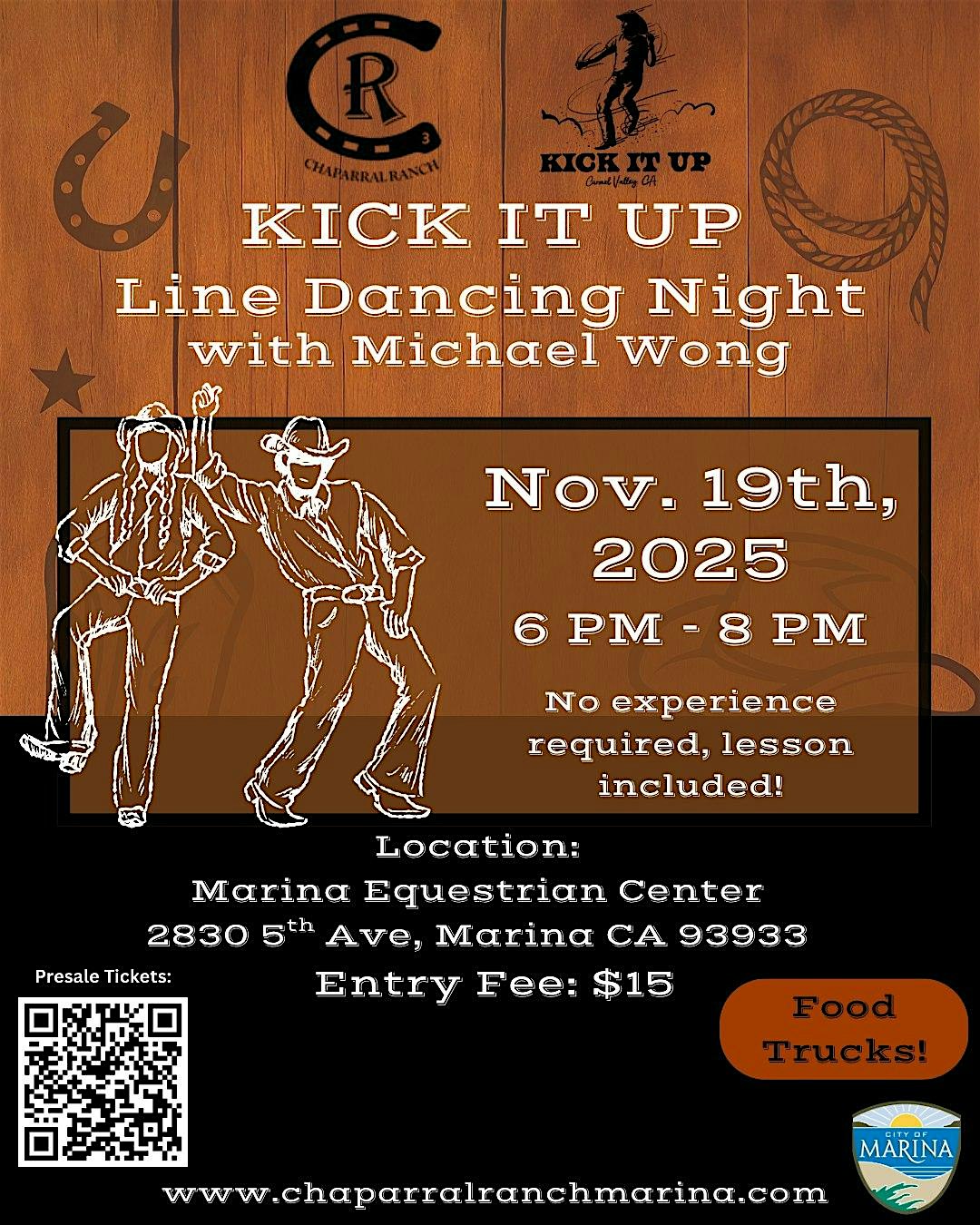 Line Dancing Night with Michael Wong at Marina Equestrian Center – Marina, CA