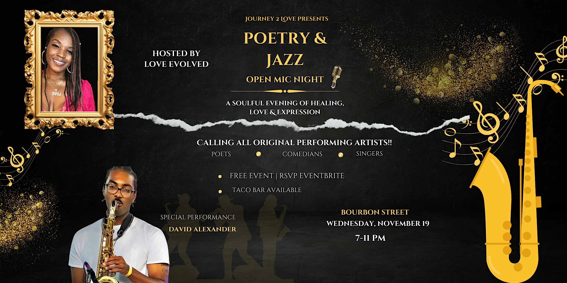Journey 2 Love Presents: Poetry & Jazz Open Mic Night at Bourbon Street Rhythm & Ribs – Springfield, IL